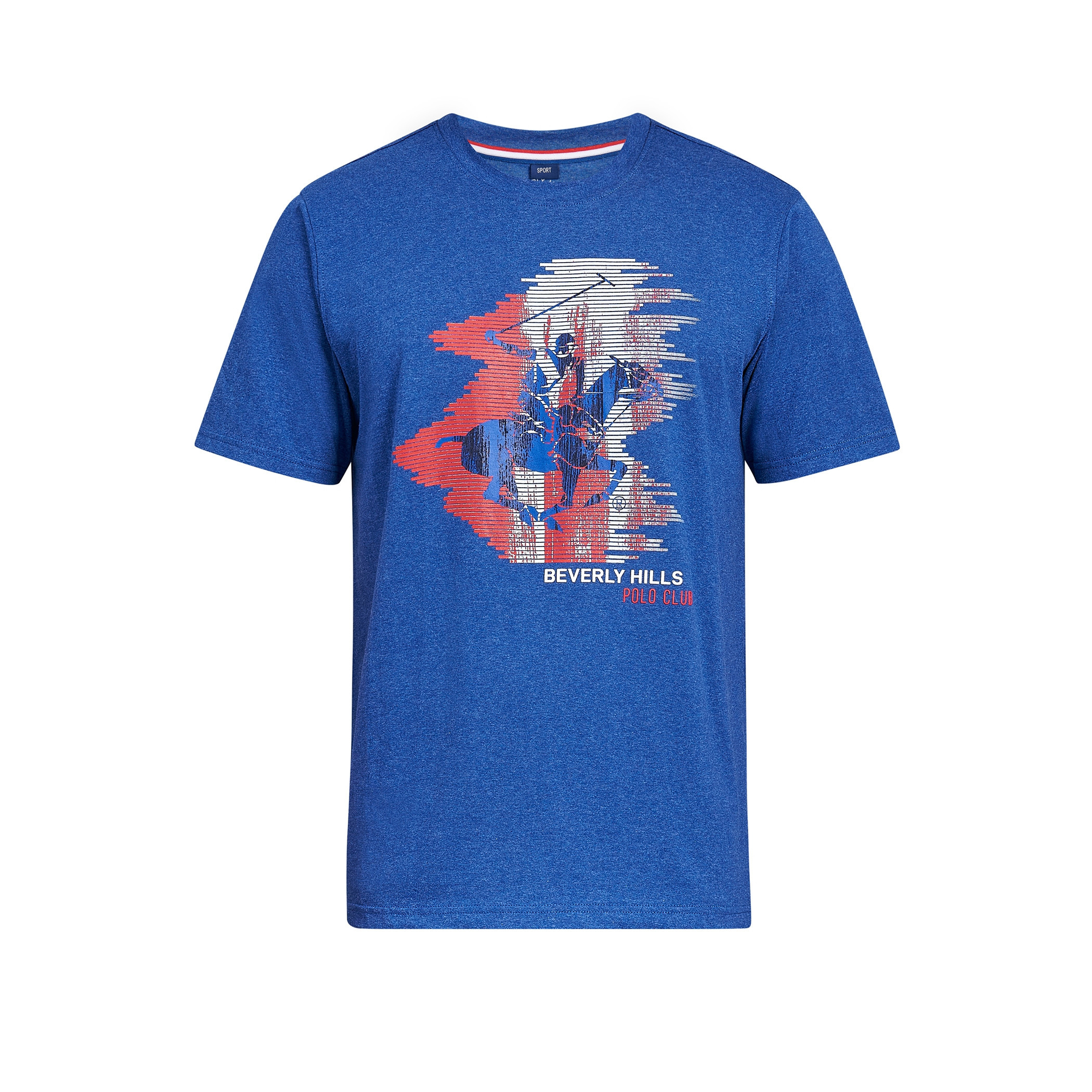 قميص بيفرلي هيلز بولو كلب أزرق مطبوع بياقة مستديرة وأكمام قصيرة للرجال-men-clothing-tshirtsandpolos-tshirts-image-7
