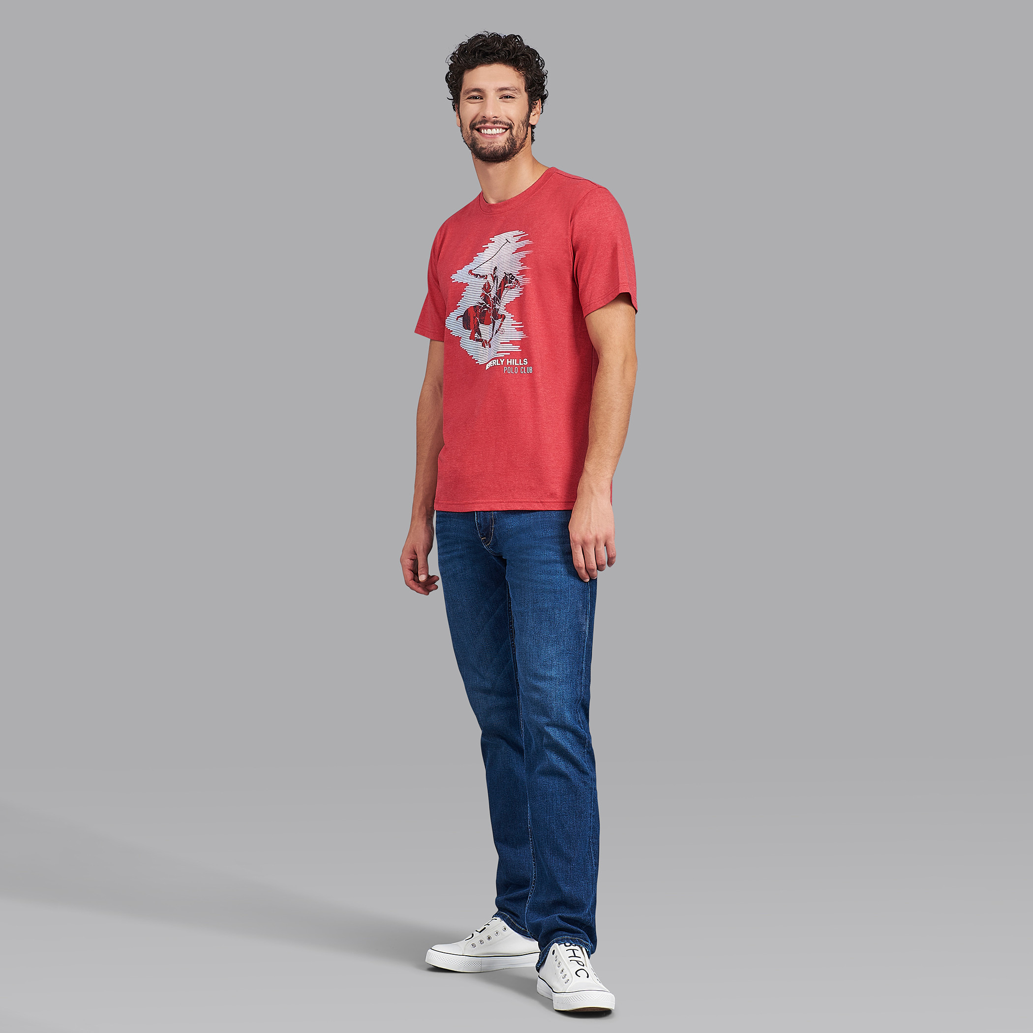 قميص بيفرلي هيلز بولو كلب أحمر بياقة مستديرة وأكمام قصيرة مطبوع للرجال-men-clothing-tshirtsandpolos-tshirts-image-6