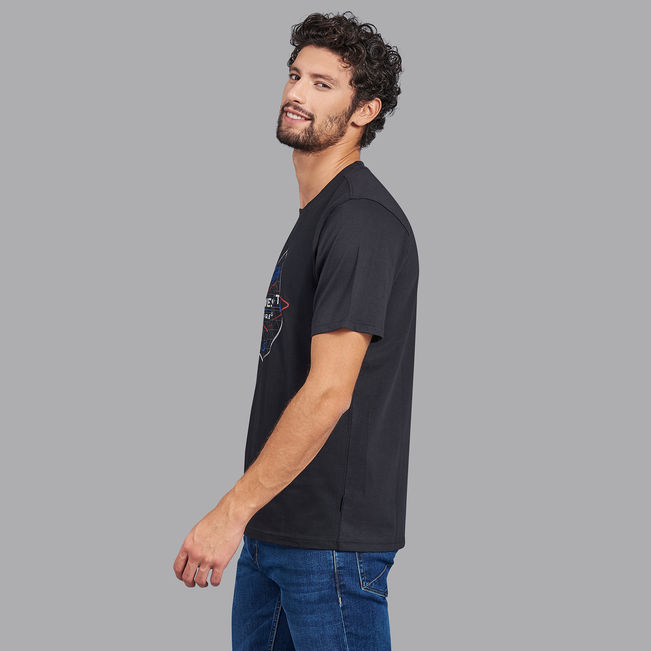 قميص بيفرلي هيلز بولو كلب أسود مطبوع بياقة مستديرة وأكمام قصيرة للرجال-men-clothing-tshirtsandpolos-tshirts-image-2