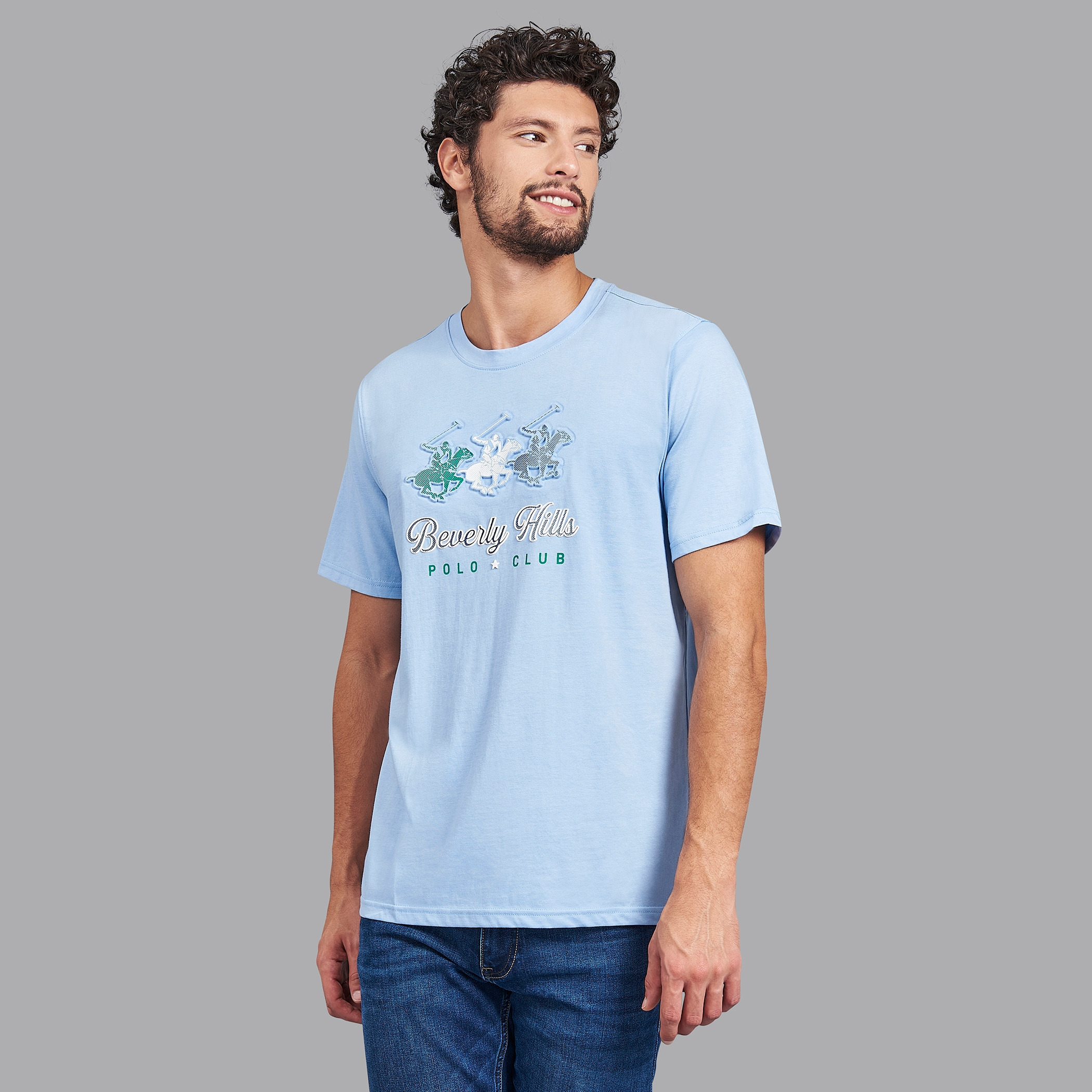 تيشيرت بياقة ضيقة وأكمام قصيرة للرجال من بيفرلي هيلز بولو كلوب-men-clothing-tshirtsandpolos-tshirts-image-1