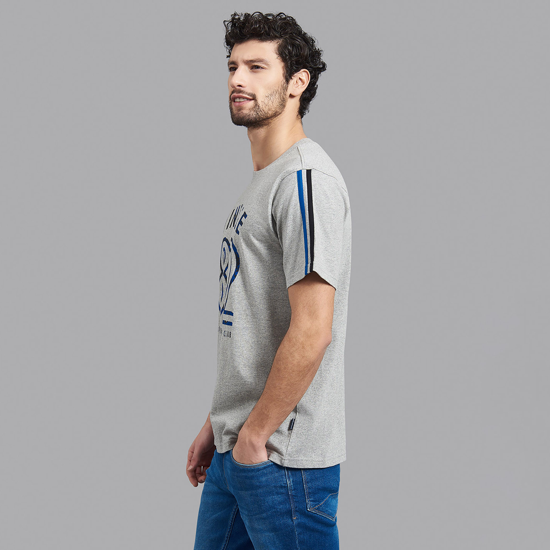 قميص بيفرلي هيلز بولو كلب بياقة مستديرة وأكمام قصيرة مطبوع رمادي للرجال-men-clothing-tshirtsandpolos-tshirts-image-3