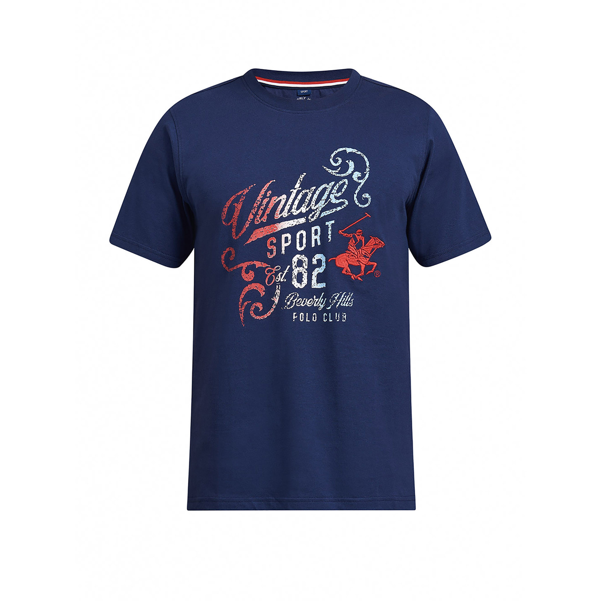 Beverly Hills Polo Club Men Navy Blue Printed Crew Neck Short Sleeves T-Shirt-men-clothing-tshirtsandpolos-tshirts-image-2