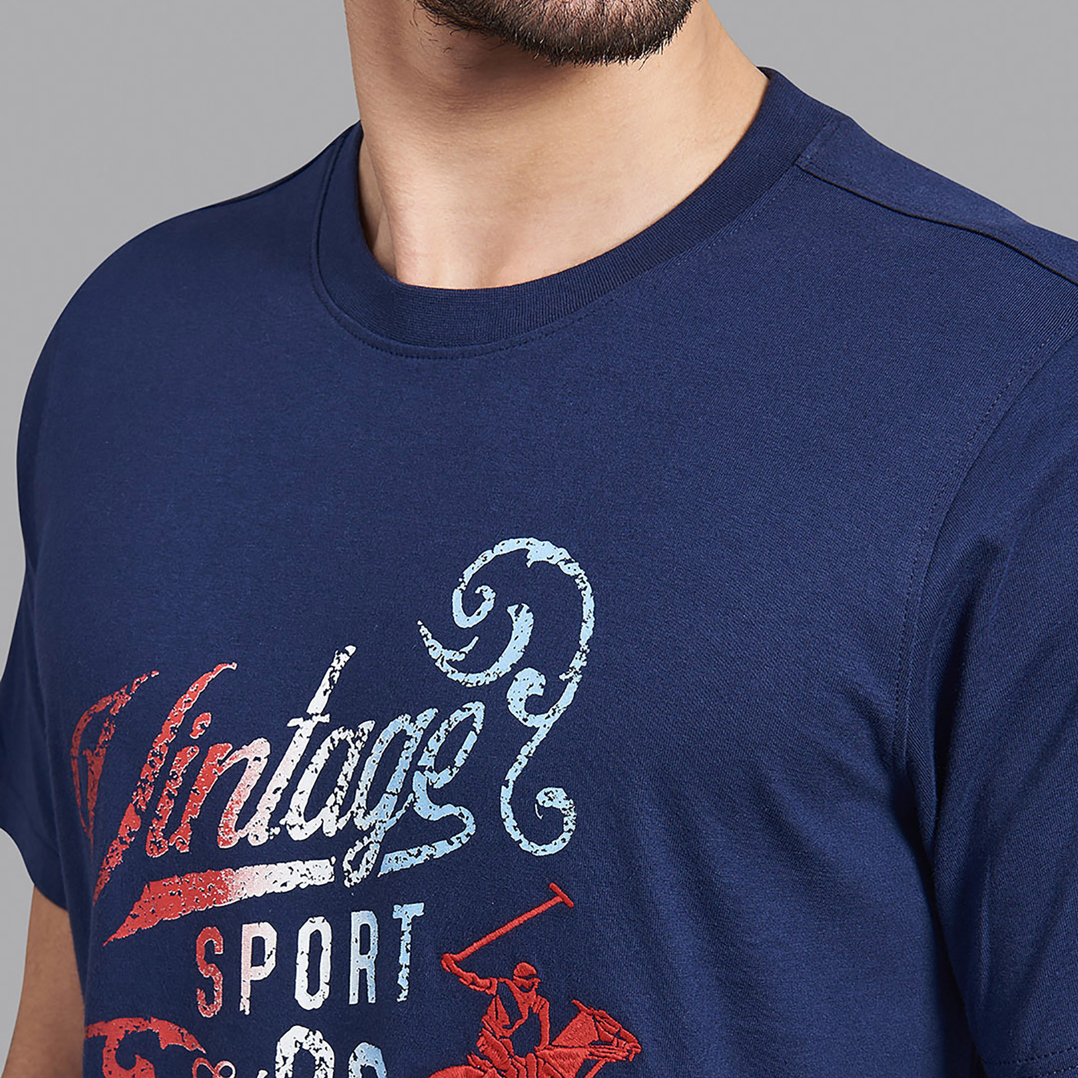 Beverly Hills Polo Club Men Navy Blue Printed Crew Neck Short Sleeves T-Shirt-men-clothing-tshirtsandpolos-tshirts-image-6