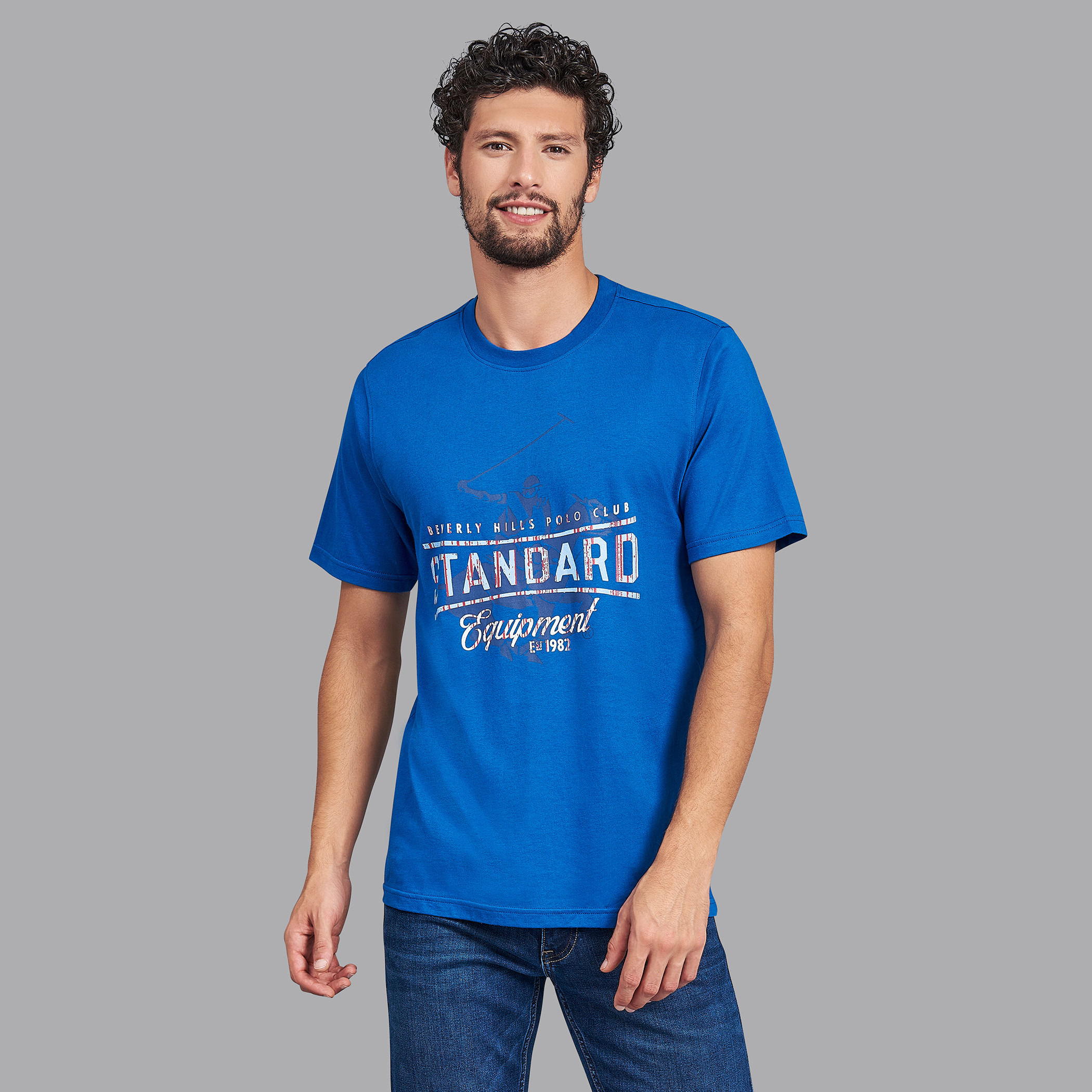 Beverly Hills Polo Club Men Blue Printed Crew Neck Short Sleeves T-Shirt-men-clothing-tshirtsandpolos-tshirts-image-1
