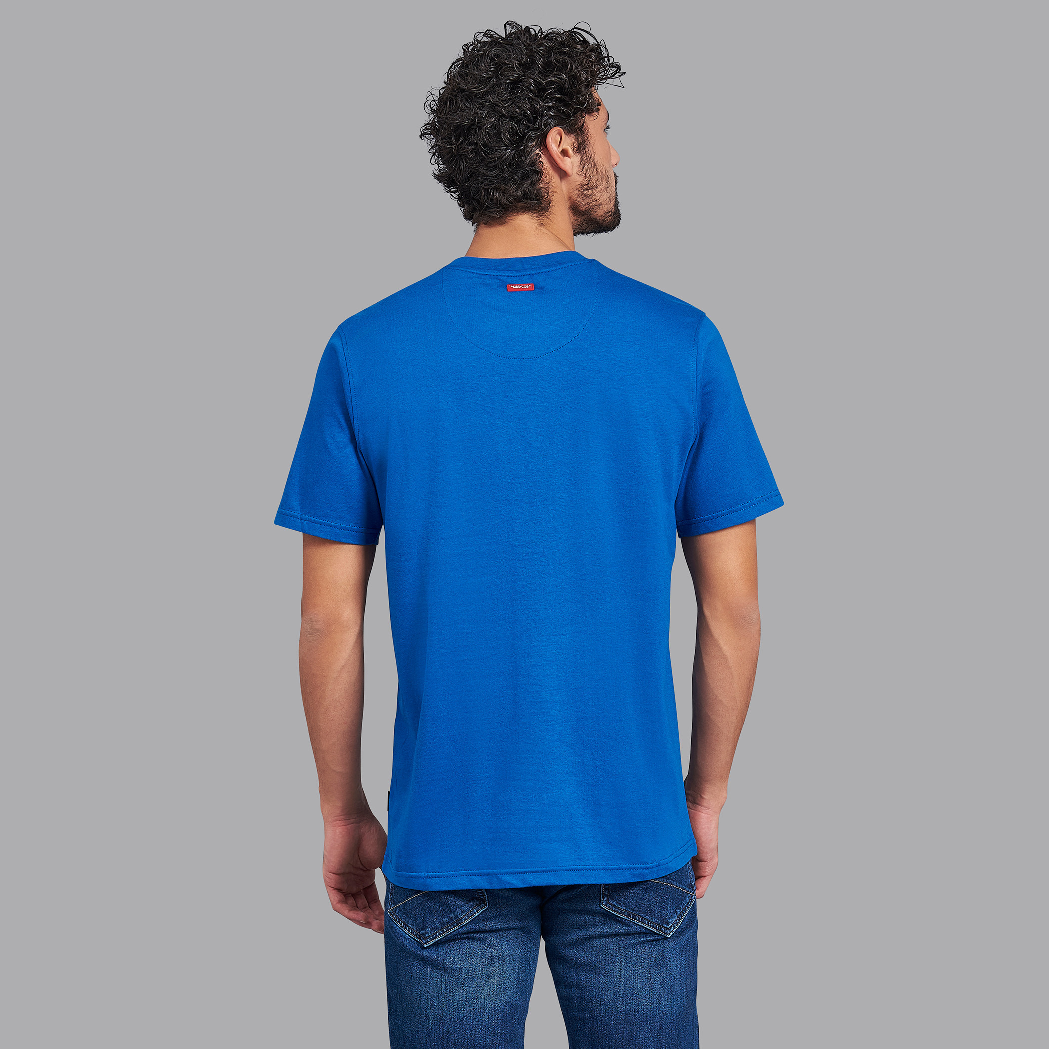 قميص بيفرلي هيلز بولو كلب أزرق مطبوع بياقة مستديرة وأكمام قصيرة للرجال-men-clothing-tshirtsandpolos-tshirts-image-4
