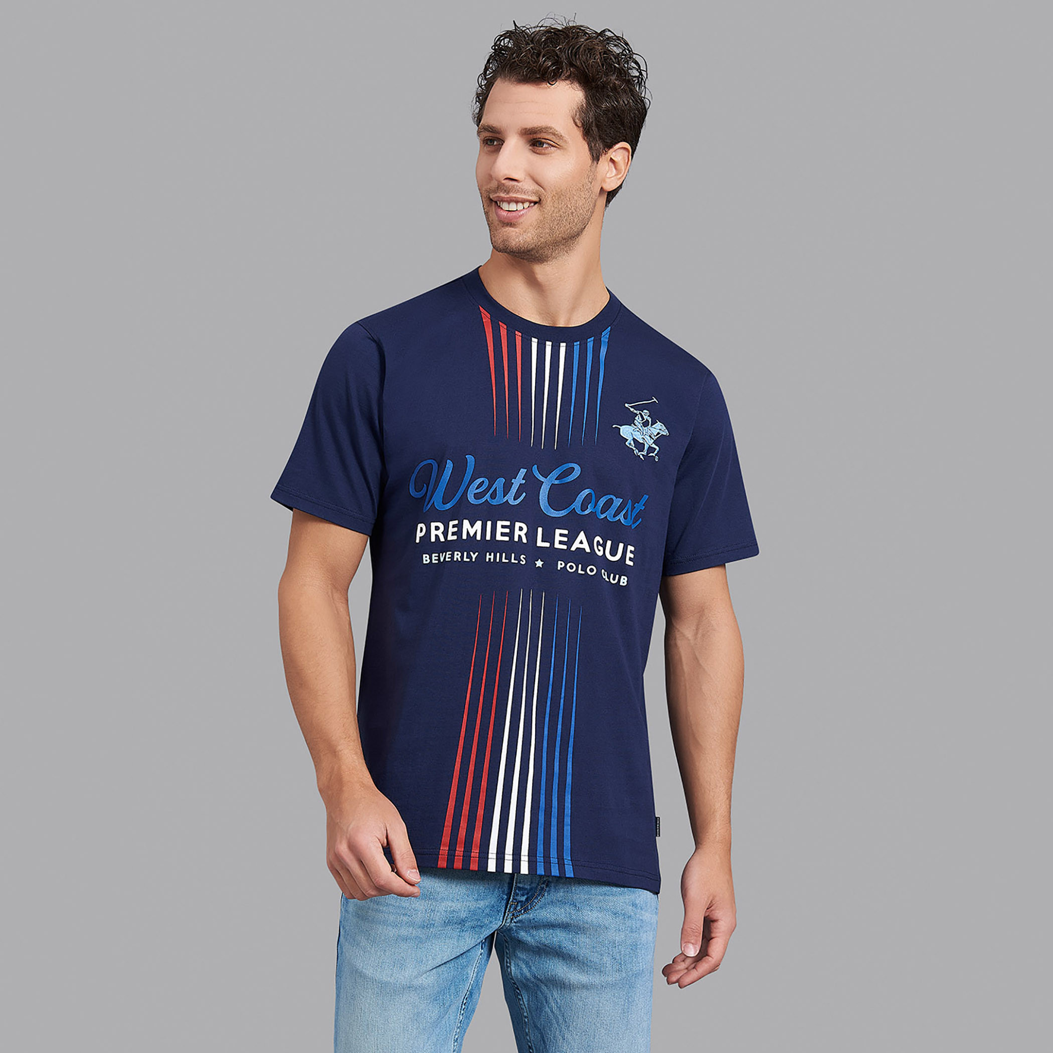 قميص بيفرلي هيلزبولو كلب رجالي أزرق كحلي ورقبة دائرية وأكمام قصيرة-men-clothing-tshirtsandpolos-tshirts-image-1