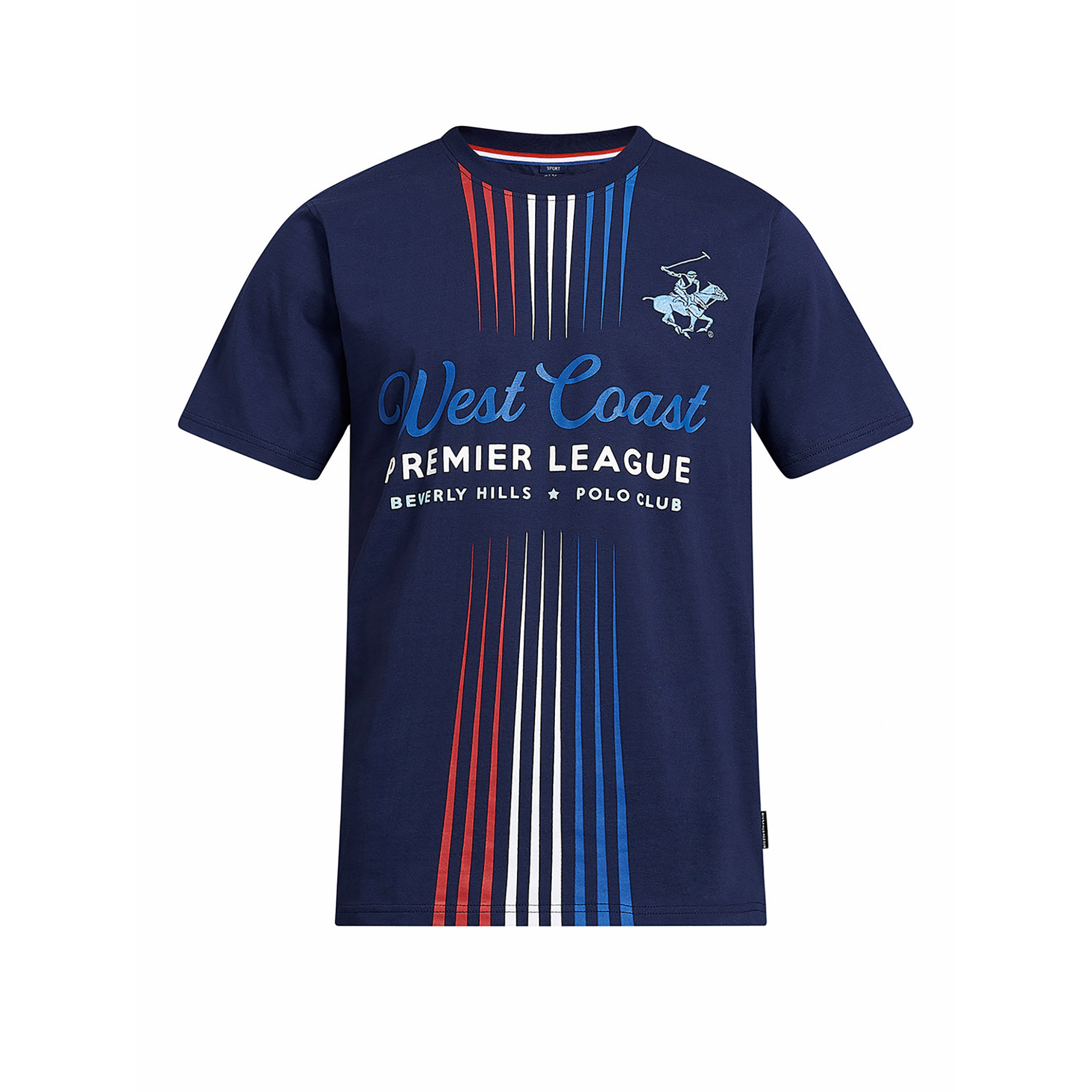 قميص بيفرلي هيلزبولو كلب رجالي أزرق كحلي ورقبة دائرية وأكمام قصيرة-men-clothing-tshirtsandpolos-tshirts-image-2
