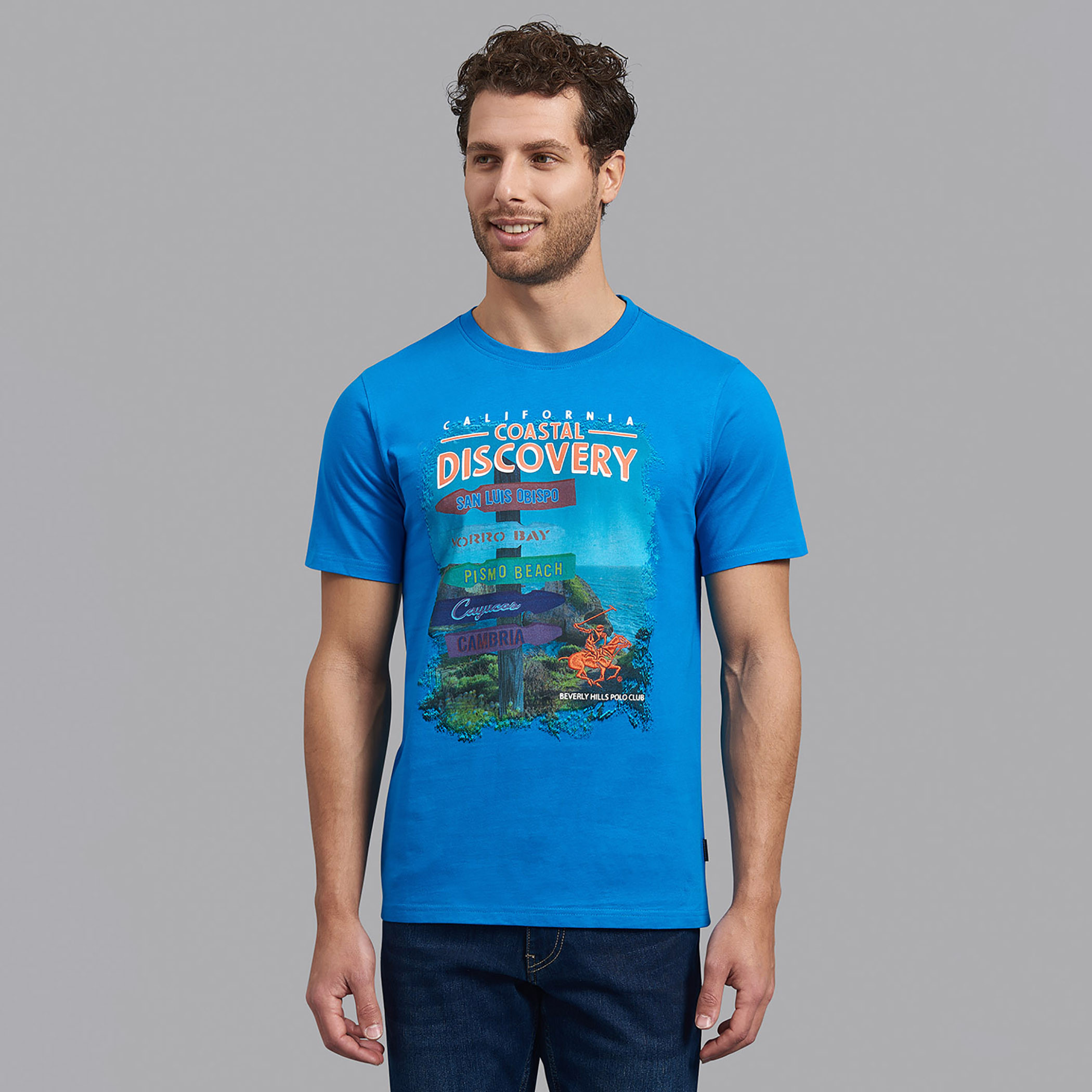 Beverly Hills Polo Club Men Blue Printed Crew Neck Short Sleeves T-Shirt-men-clothing-tshirtsandpolos-tshirts-image-1