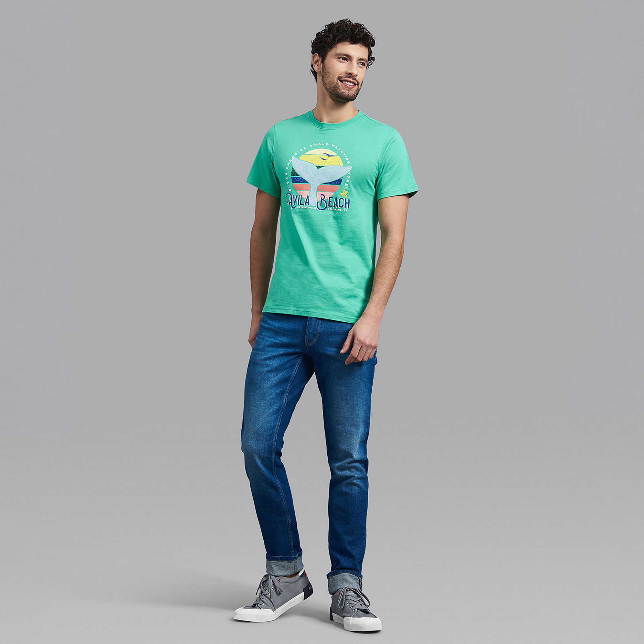 Beverly Hills Polo Club Men Light Green Printed Crew Neck Short Sleeves T-Shirt-PROMO_CP_BHPC_101125-image-7