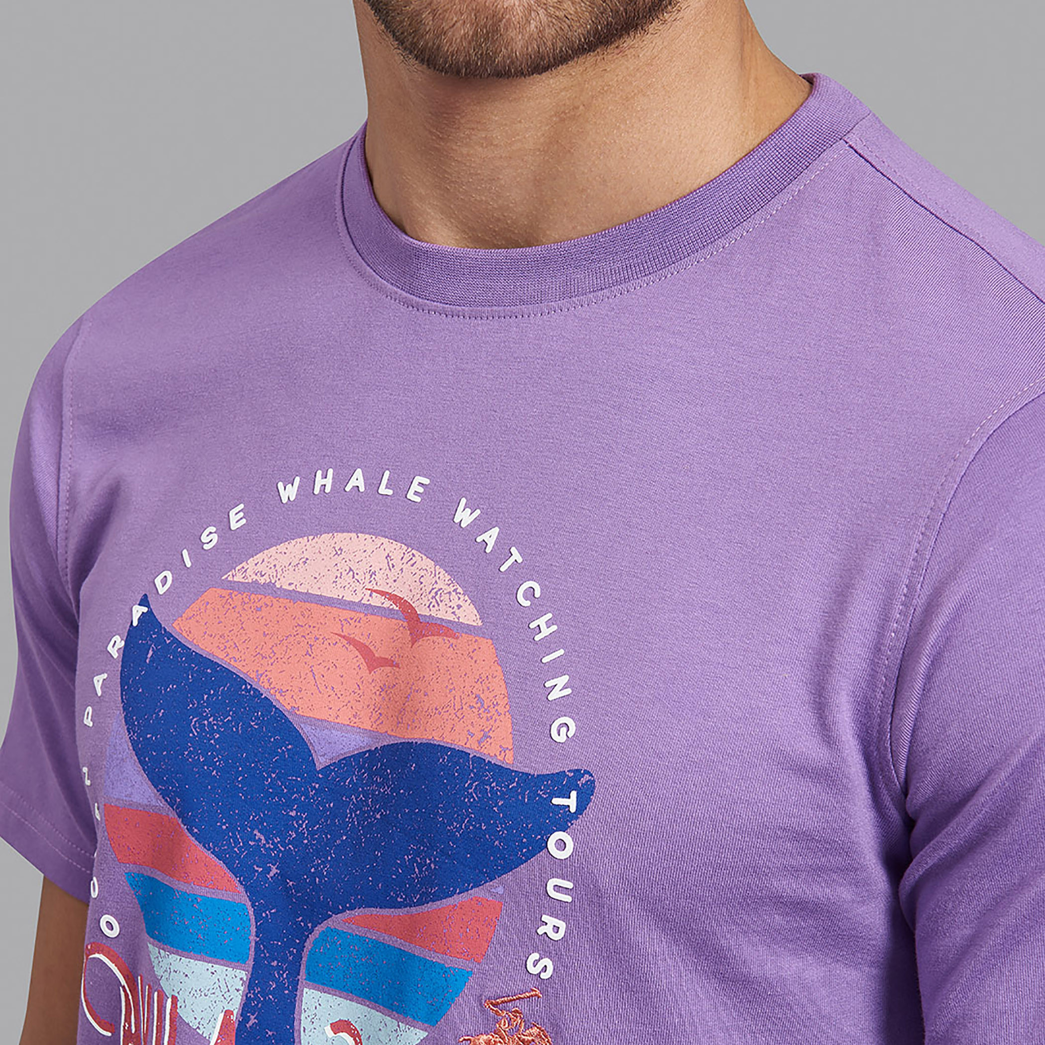 Beverly Hills Polo Club Men Purple Printed Crew Neck Short Sleeves T-Shirt-men-clothing-tshirtsandpolos-tshirts-image-3