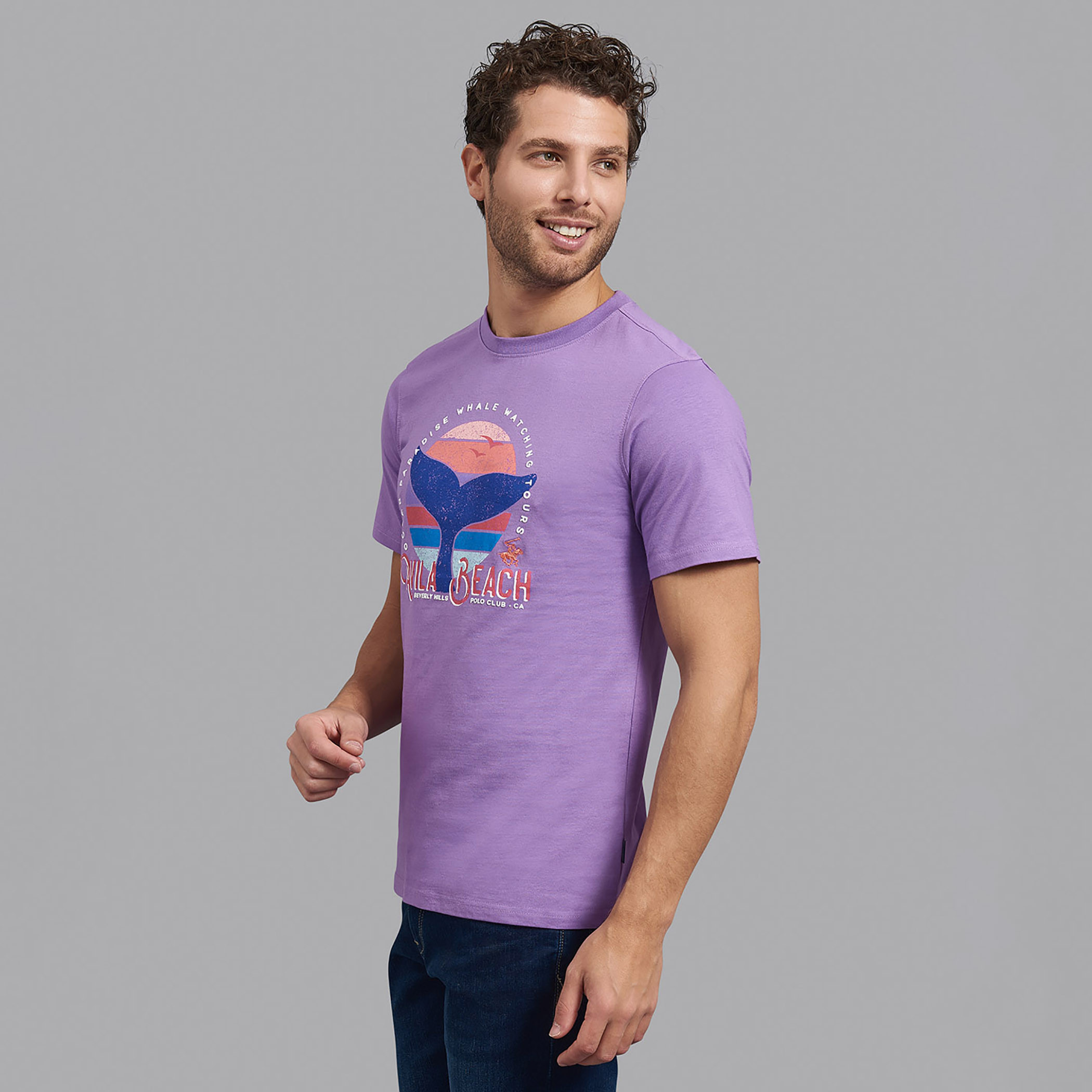 قميص بيفرلي هيلز بولو كلب أرجواني مطبوع بياقة مستديرة وأكمام قصيرة-men-clothing-tshirtsandpolos-tshirts-image-6