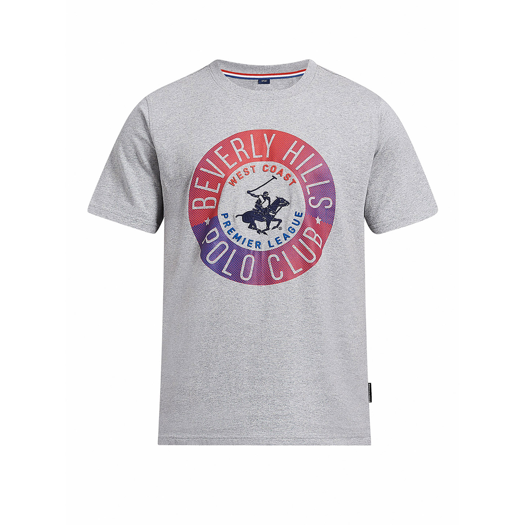 قميص بيفرلي هيلز بولو كلب بياقة مستديرة وأكمام قصيرة مطبوع رمادي للرجال-men-clothing-tshirtsandpolos-tshirts-image-2
