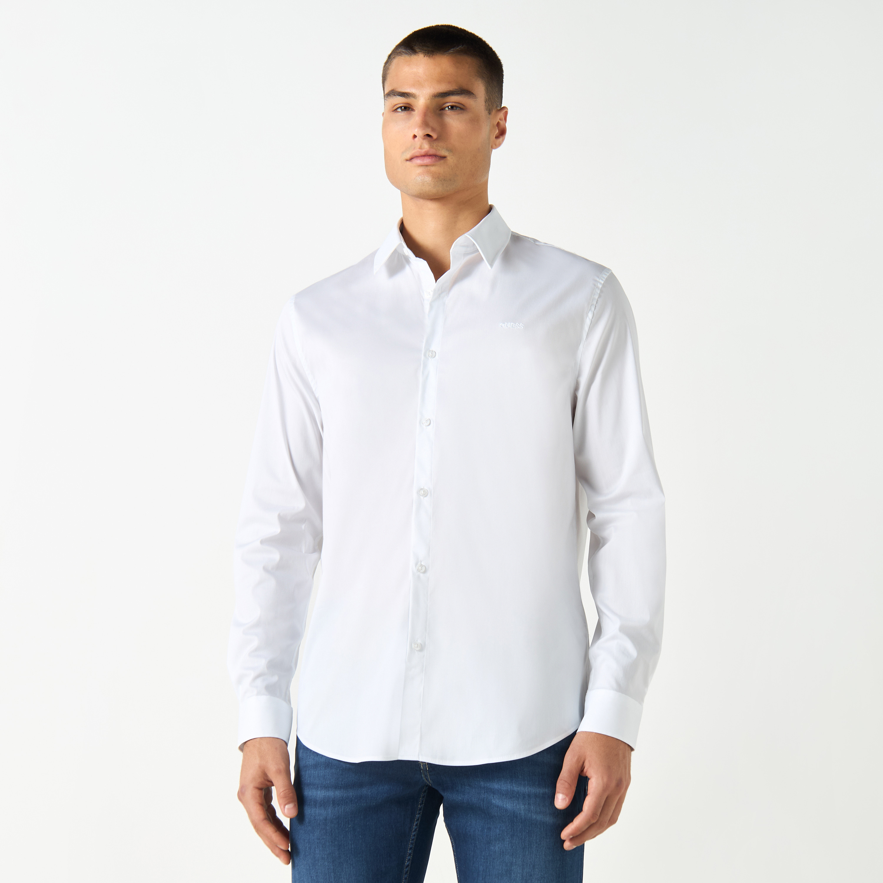 قميص سادة بأكمام طويلة من جيس-men-clothing-shirts-image-1