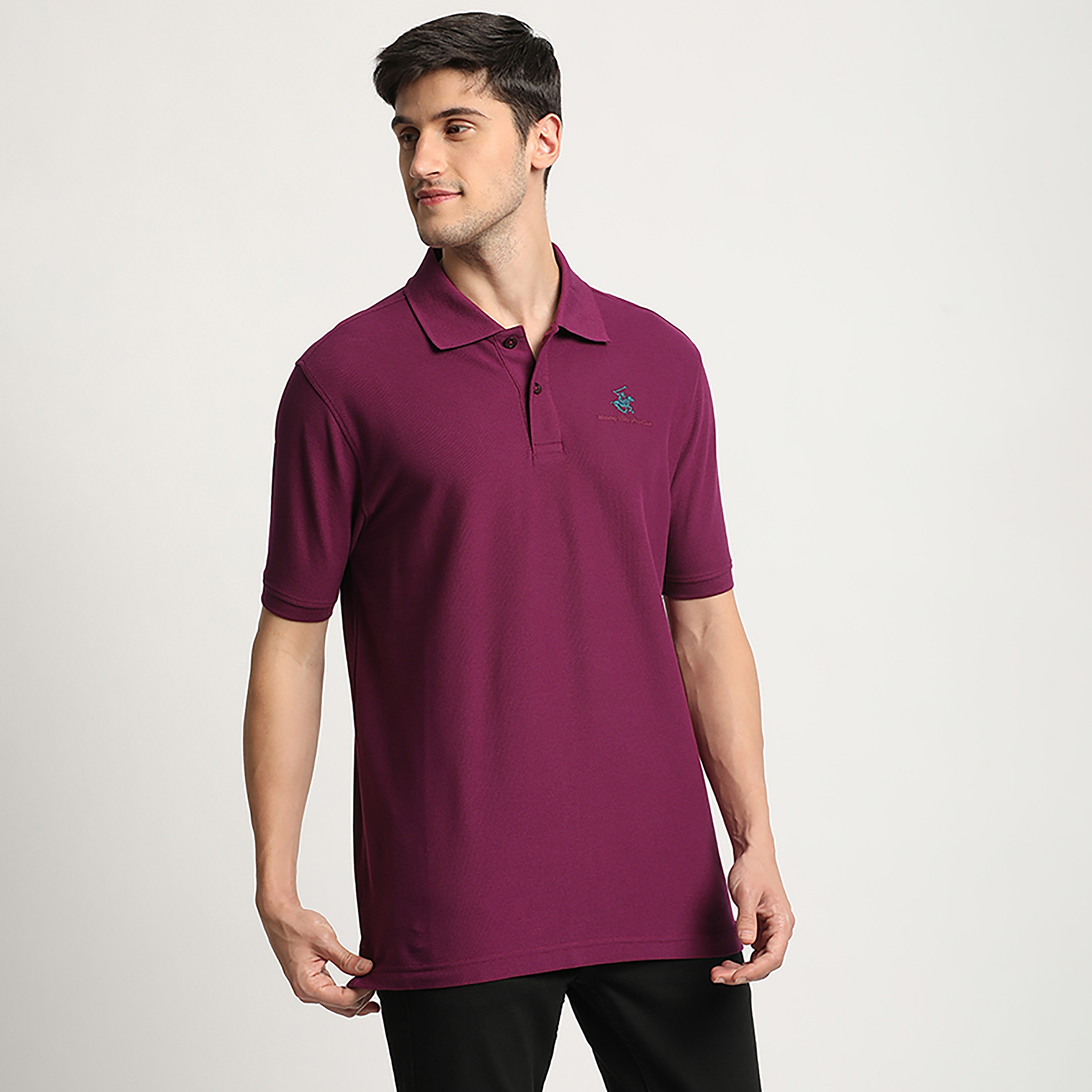 تي شيرت بولو رجالي سادة بأكمام قصيرة وياقة من بيفرلي هيلز بولو كلوب-men-clothing-tshirtsandpolos-polos-image-3