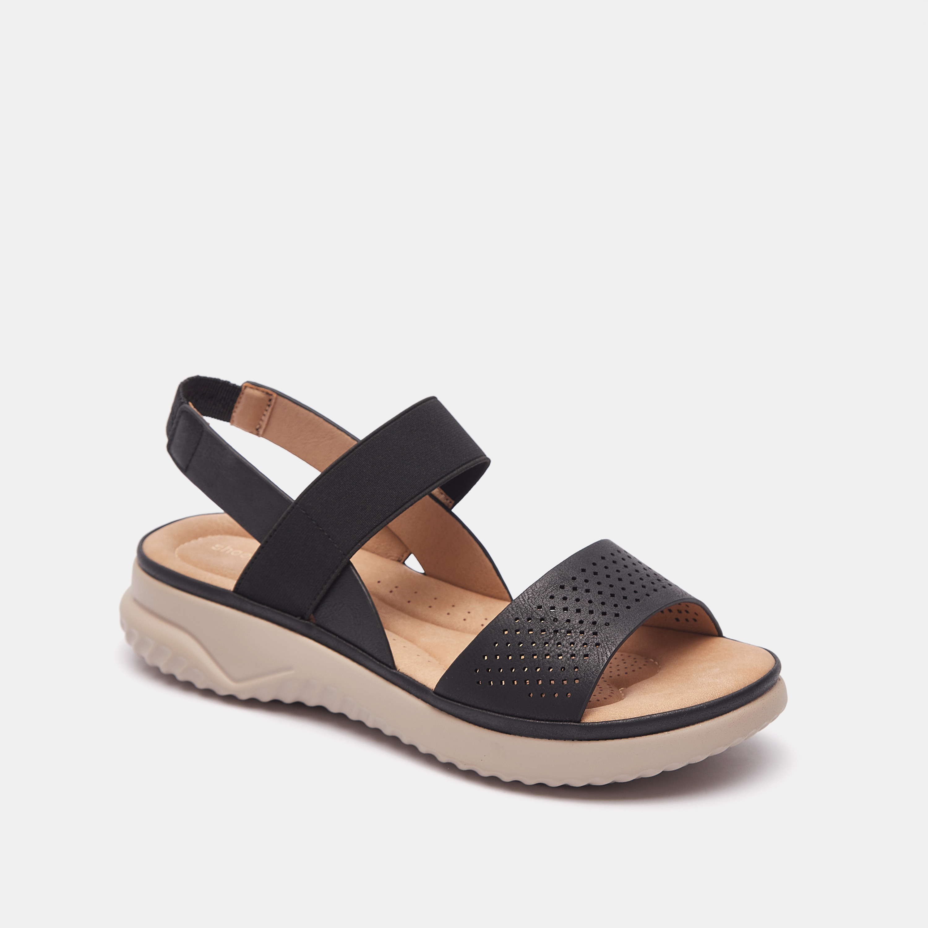 صندل بحزام مفرّغ وإغلاق مطاطي-women-shoes-flats-sandals-image-2
