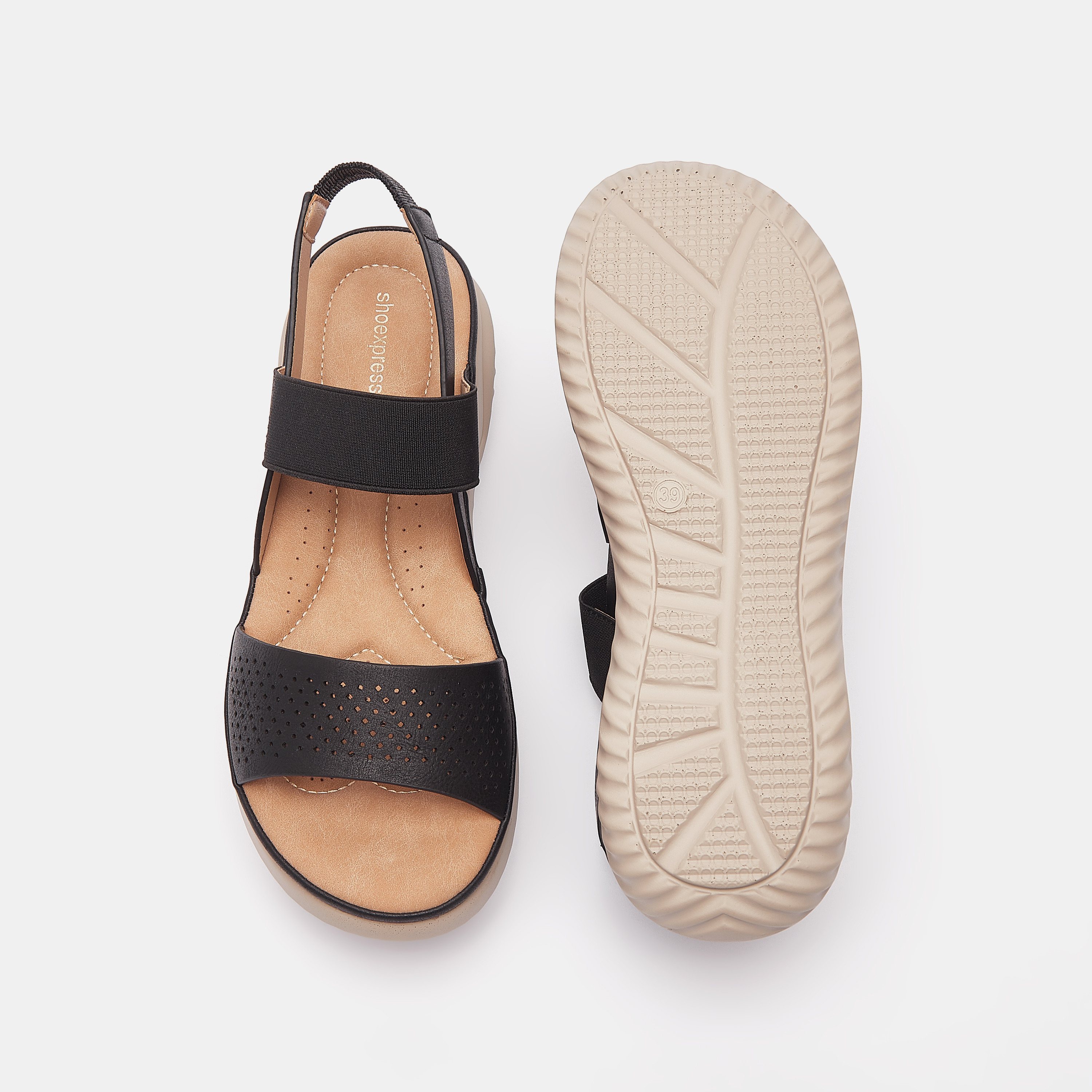 صندل بحزام مفرّغ وإغلاق مطاطي-women-shoes-flats-sandals-image-5