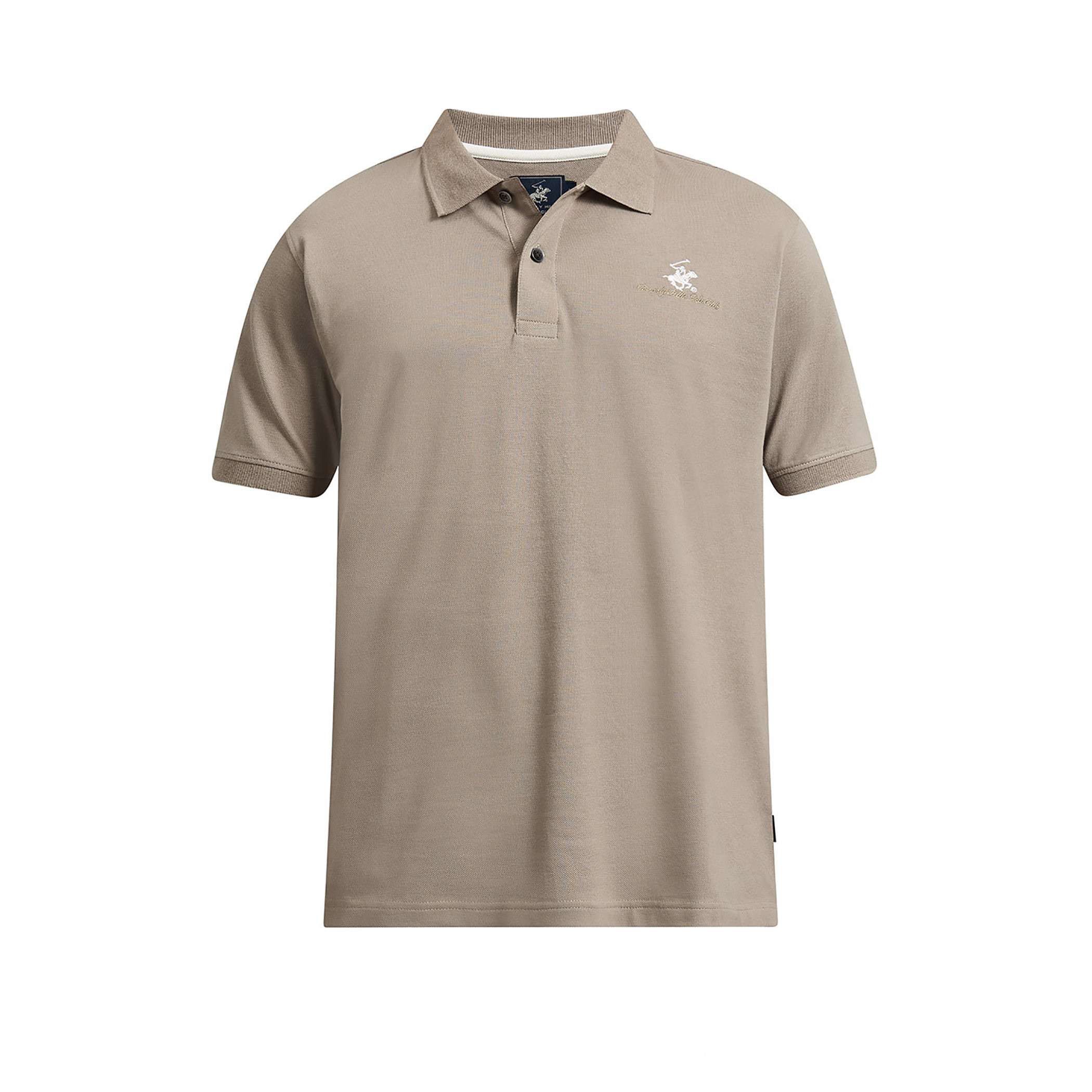 قميص بيفرلي هيلز بولو كلب رجالي بيج سادة بأكمام قصيرة-men-clothing-tshirtsandpolos-polos-image-2