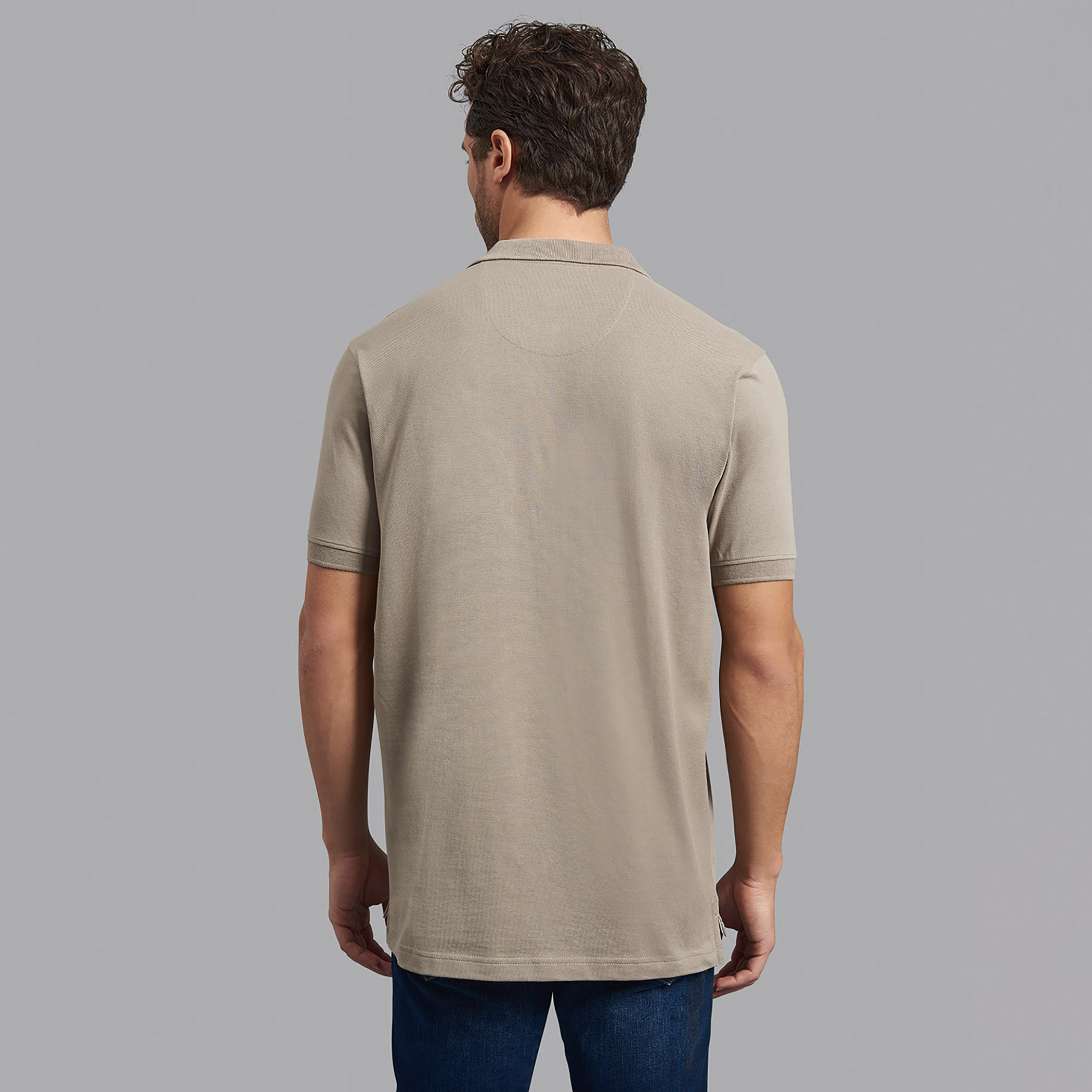 قميص بيفرلي هيلز بولو كلب رجالي بيج سادة بأكمام قصيرة-men-clothing-tshirtsandpolos-polos-image-5