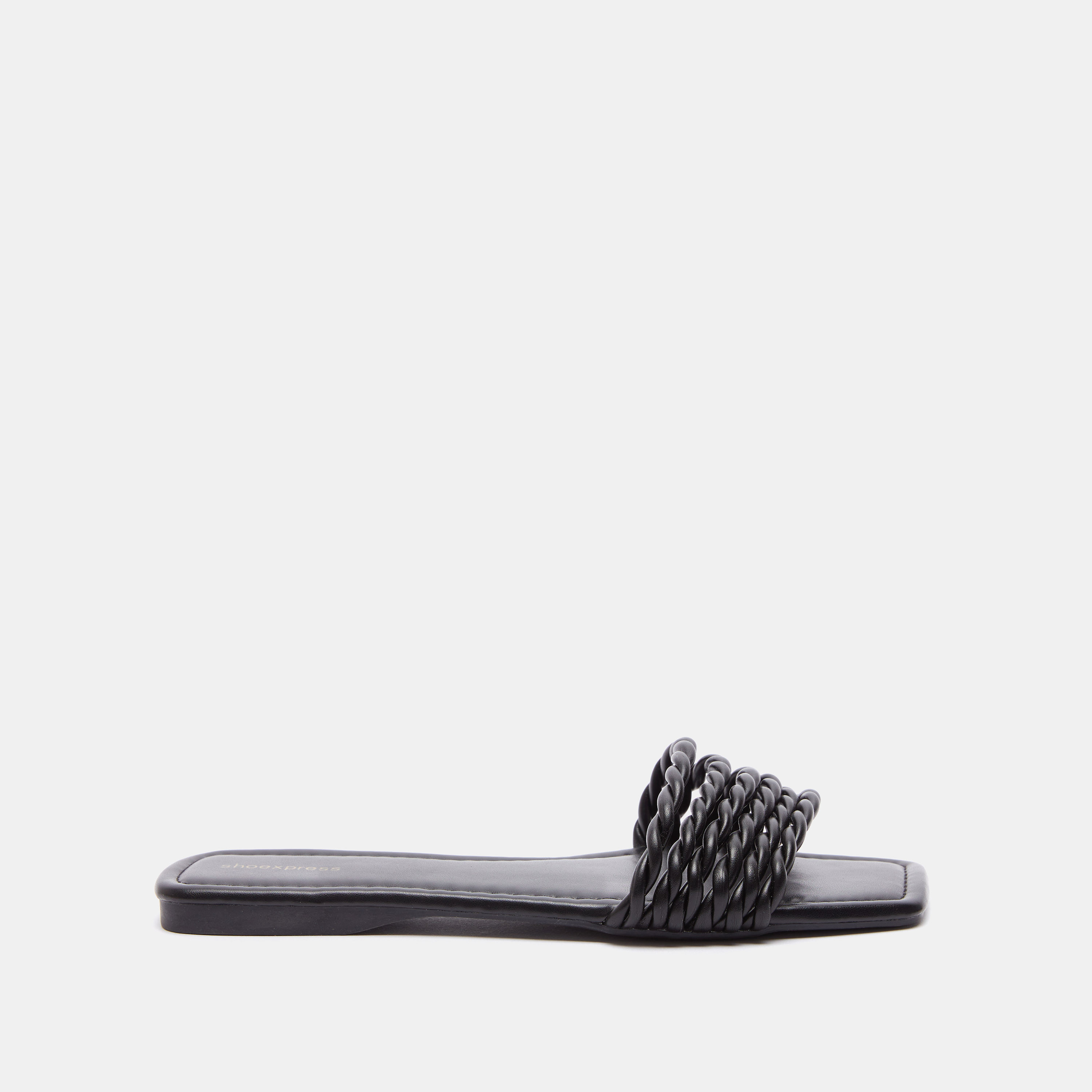 Textured Slip-On Slide Sandals-women-shoes-flats-sandals-image-1