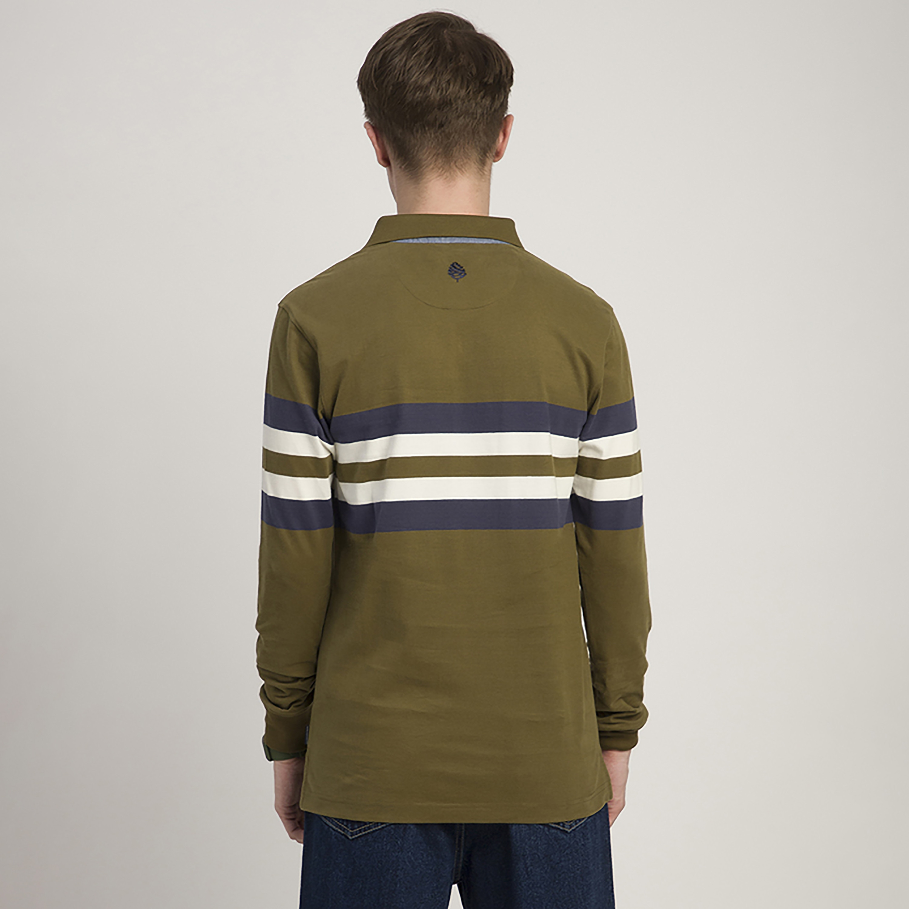 تيشيرت بولو رجالي مخطط بياقة وأكمام طويلة من بيفرلي هيلز بولو كلوب-men-clothing-tshirtsandpolos-polos-image-4