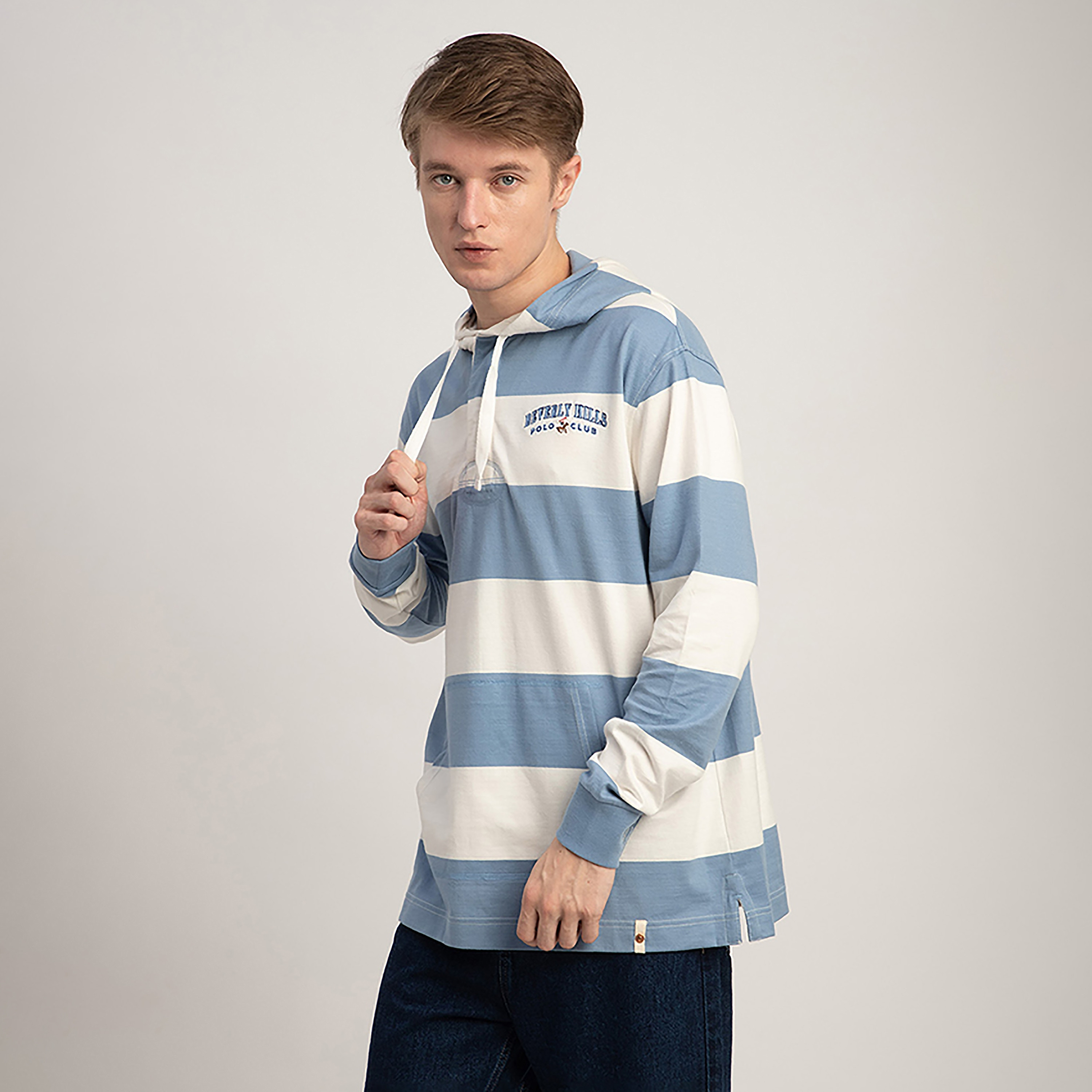تيشيرت رجالي مخطط بغطاء رأس وأكمام طويلة من بيفرلي هيلز بولو كلوب-men-clothing-tshirtsandpolos-tshirts-image-2