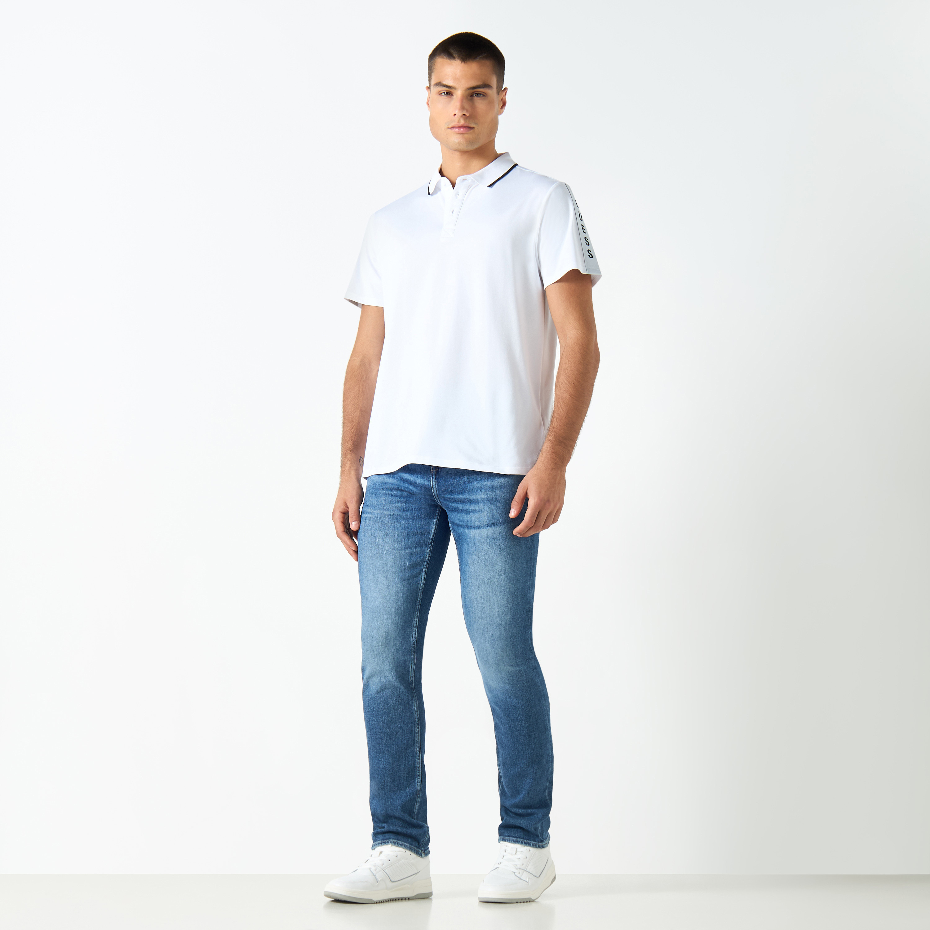 Guess Solid Slim Fit Jeans with Button Closure and Pockets-PROMO_CP_OM_B3GET10PER_20241001-image-2