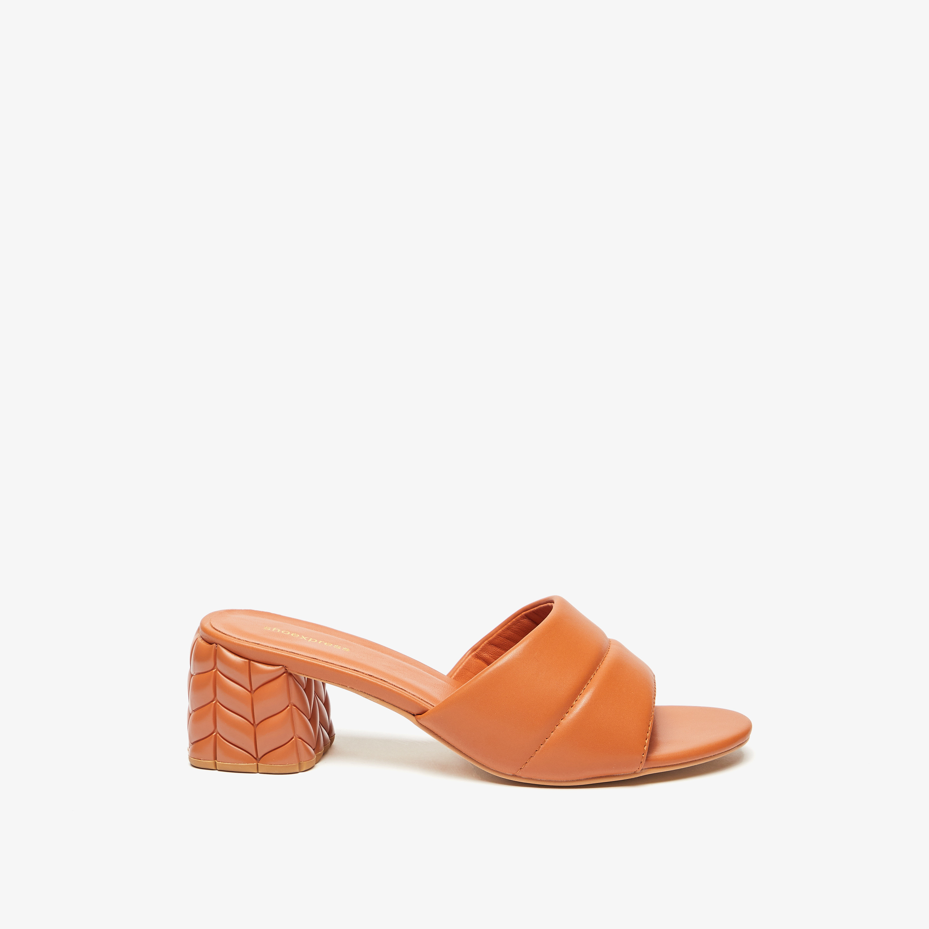 Solid Slip-On Sandals with Quilted Block Heels-women-shoes-heels-image-3