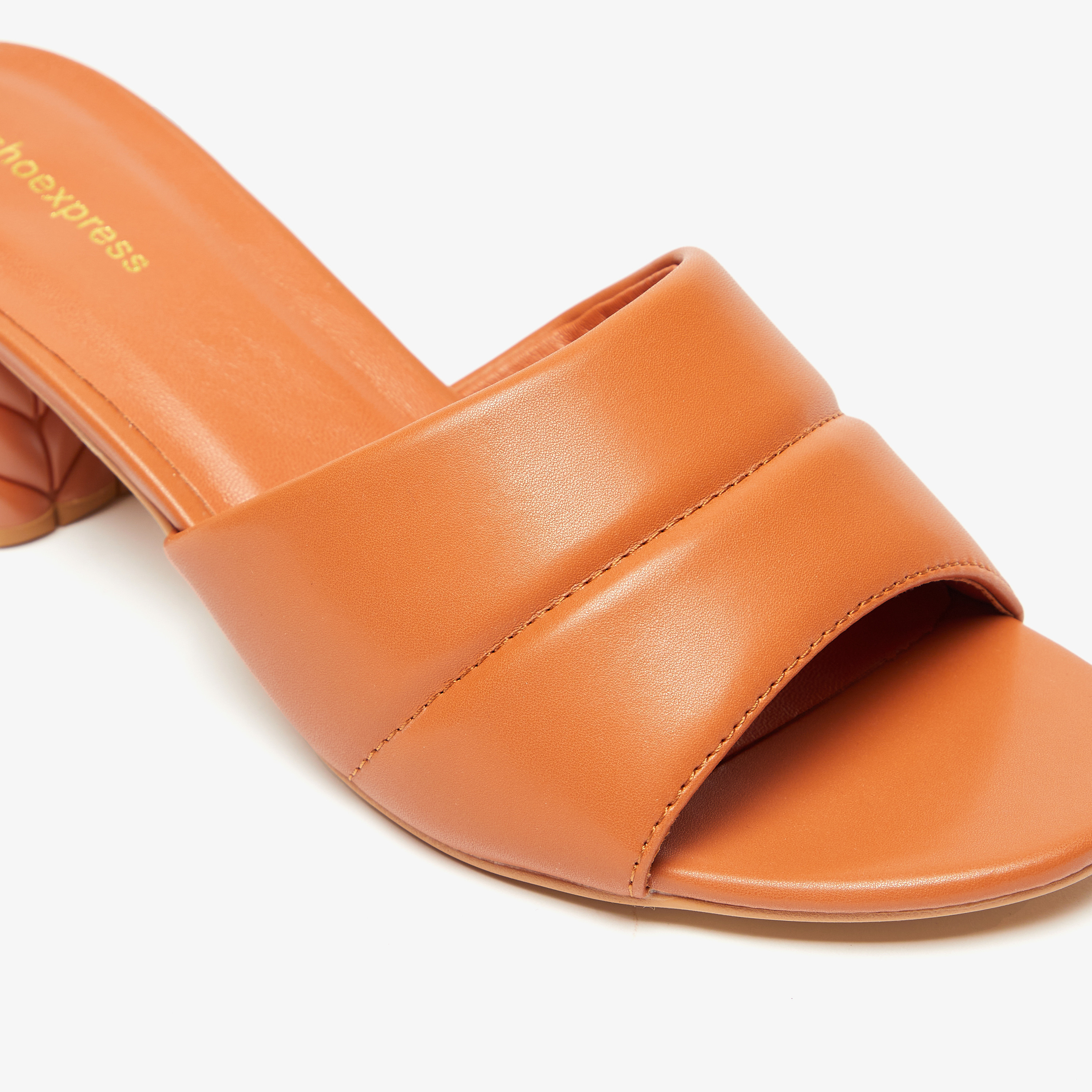Solid Slip-On Sandals with Quilted Block Heels-women-shoes-heels-image-5