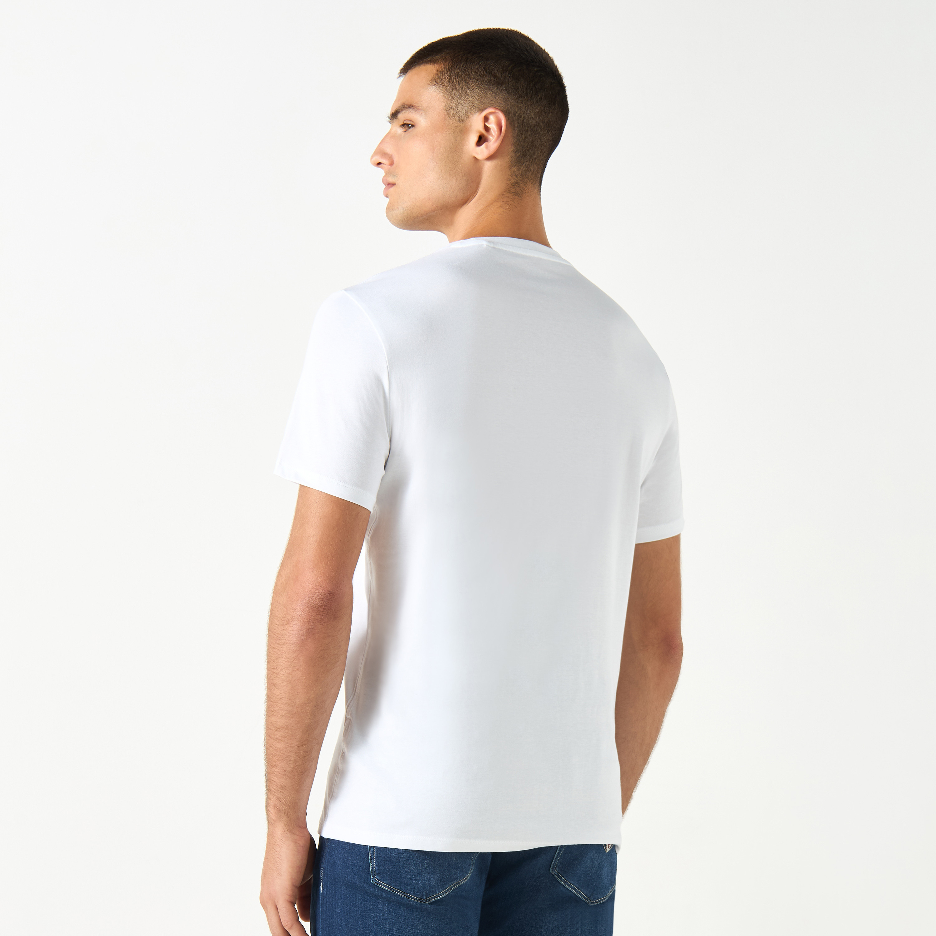 Guess Solid Crew Neck T-shirt with Short Sleeves-men-clothing-tshirtsandpolos-tshirts-image-3