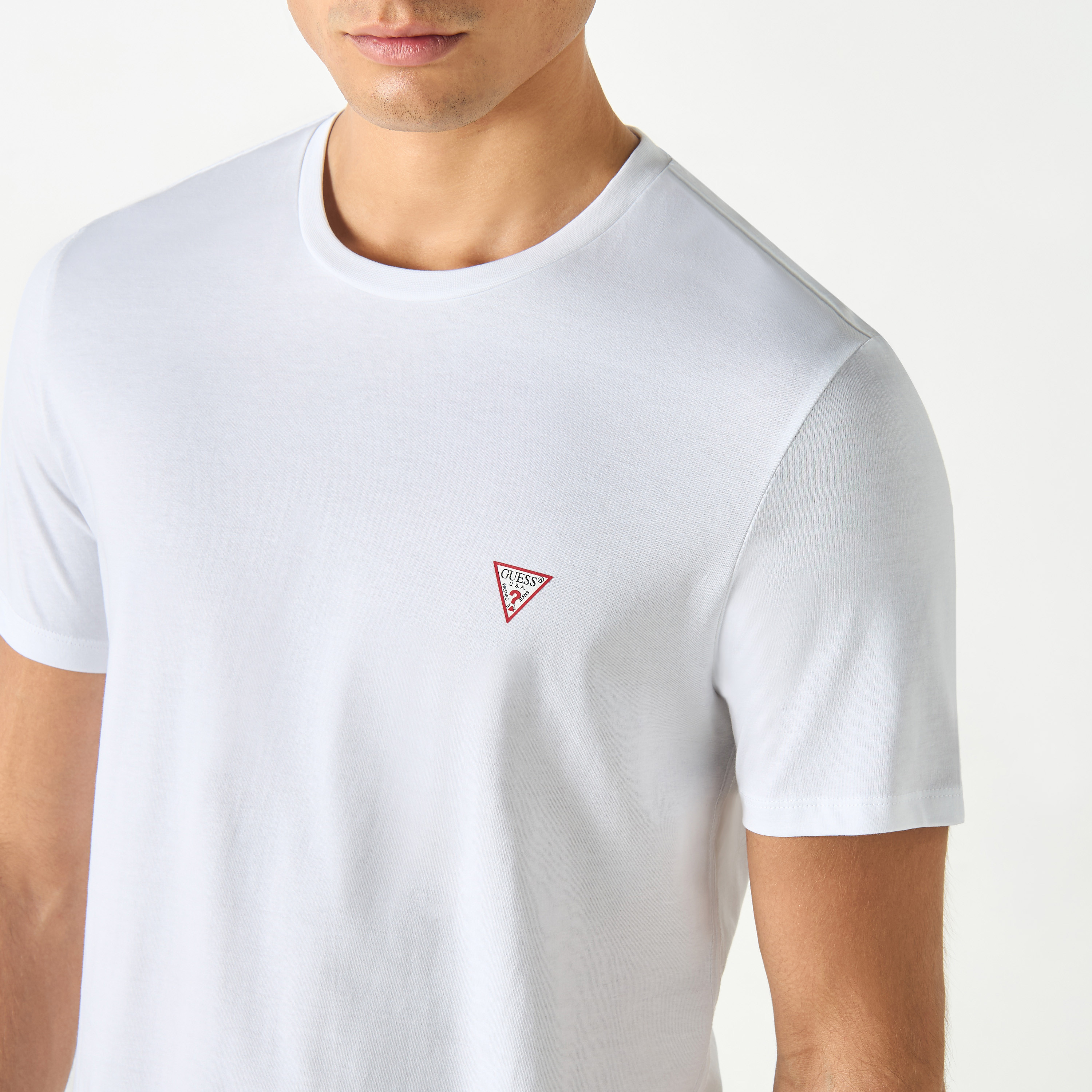 Guess Solid Crew Neck T-shirt with Short Sleeves-men-clothing-tshirtsandpolos-tshirts-image-4