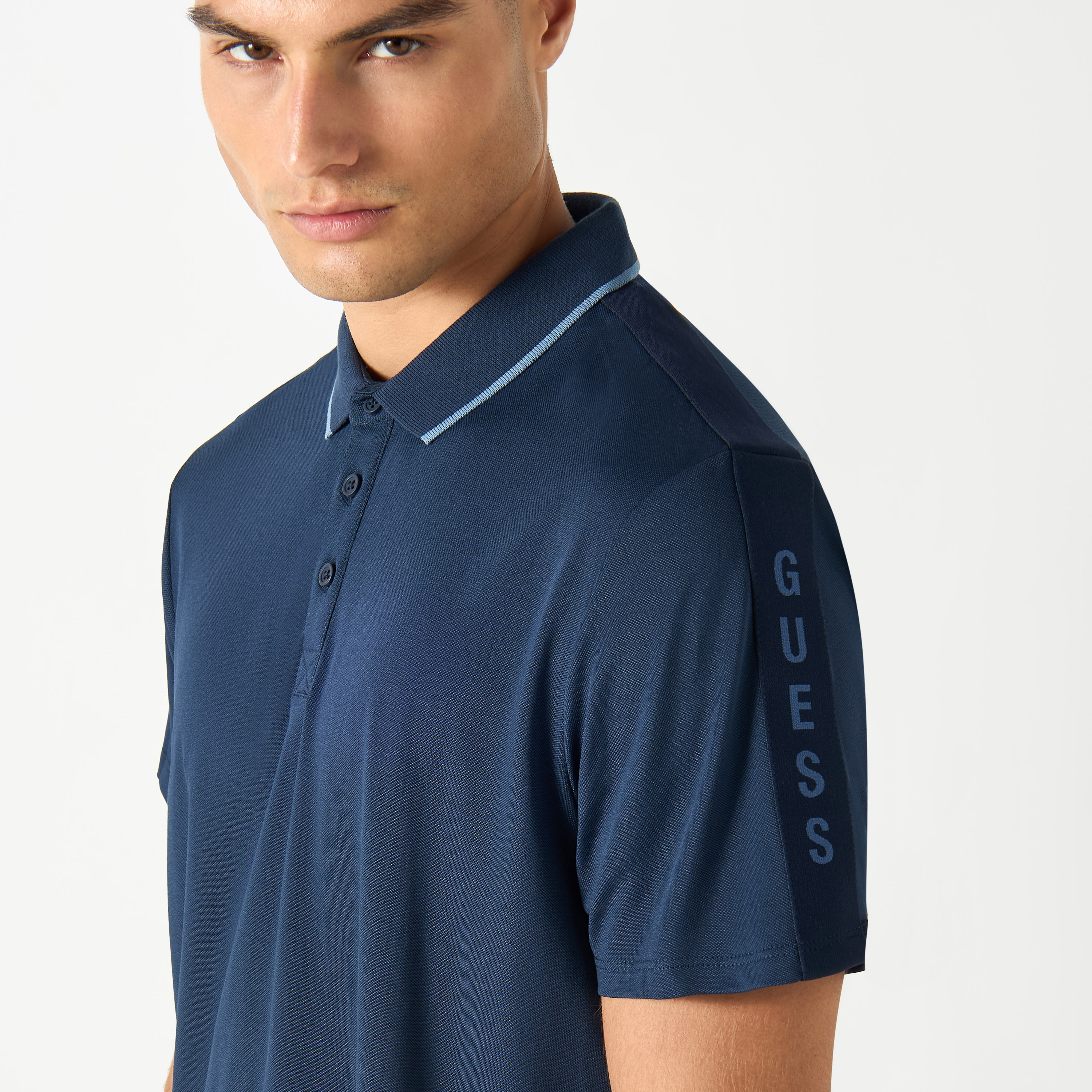 Guess Tape Detail Polo T-shirt with Short Sleeves-men-clothing-tshirtsandpolos-polos-image-4
