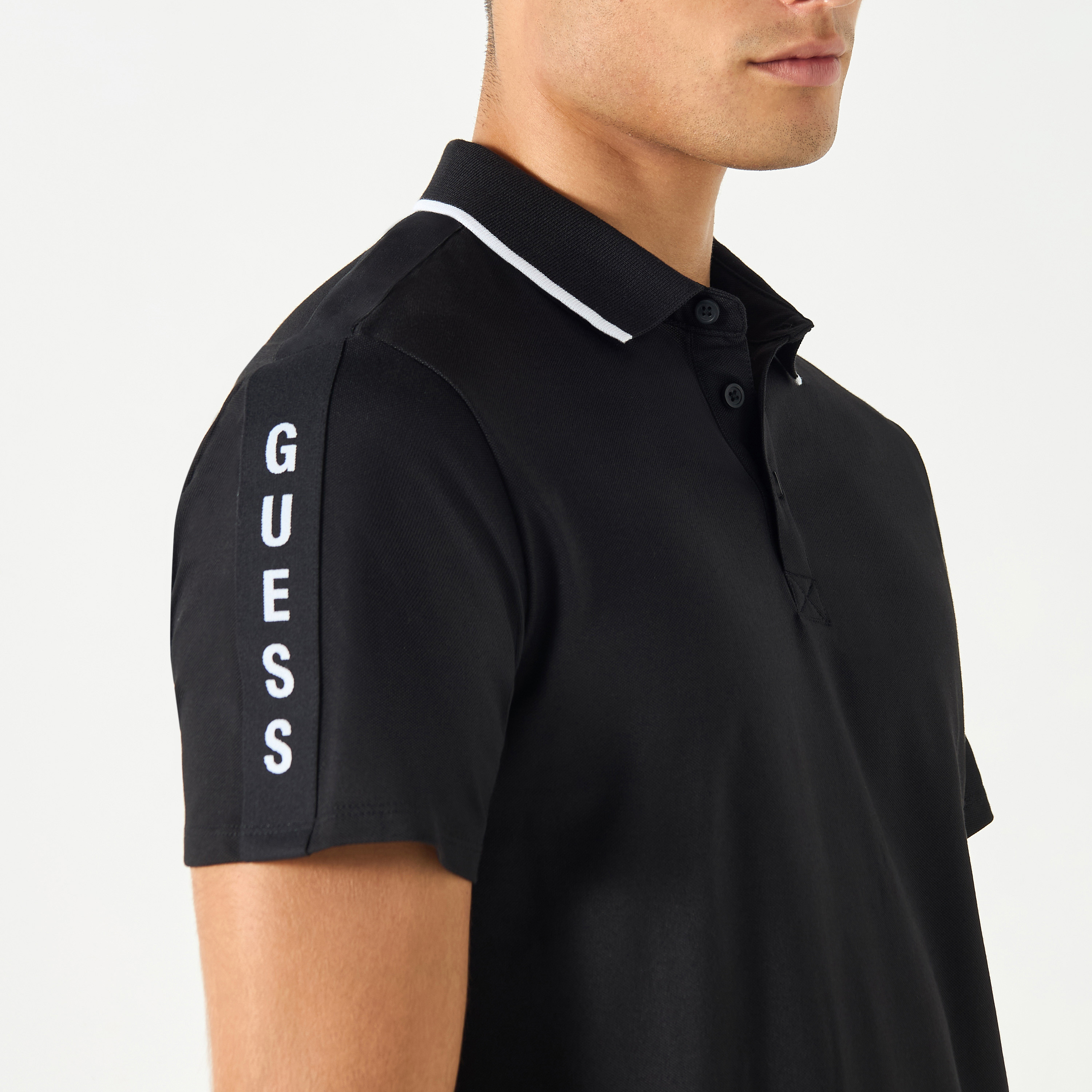 Guess Tape Detail Polo T-shirt with Short Sleeves-men-clothing-tshirtsandpolos-polos-image-4