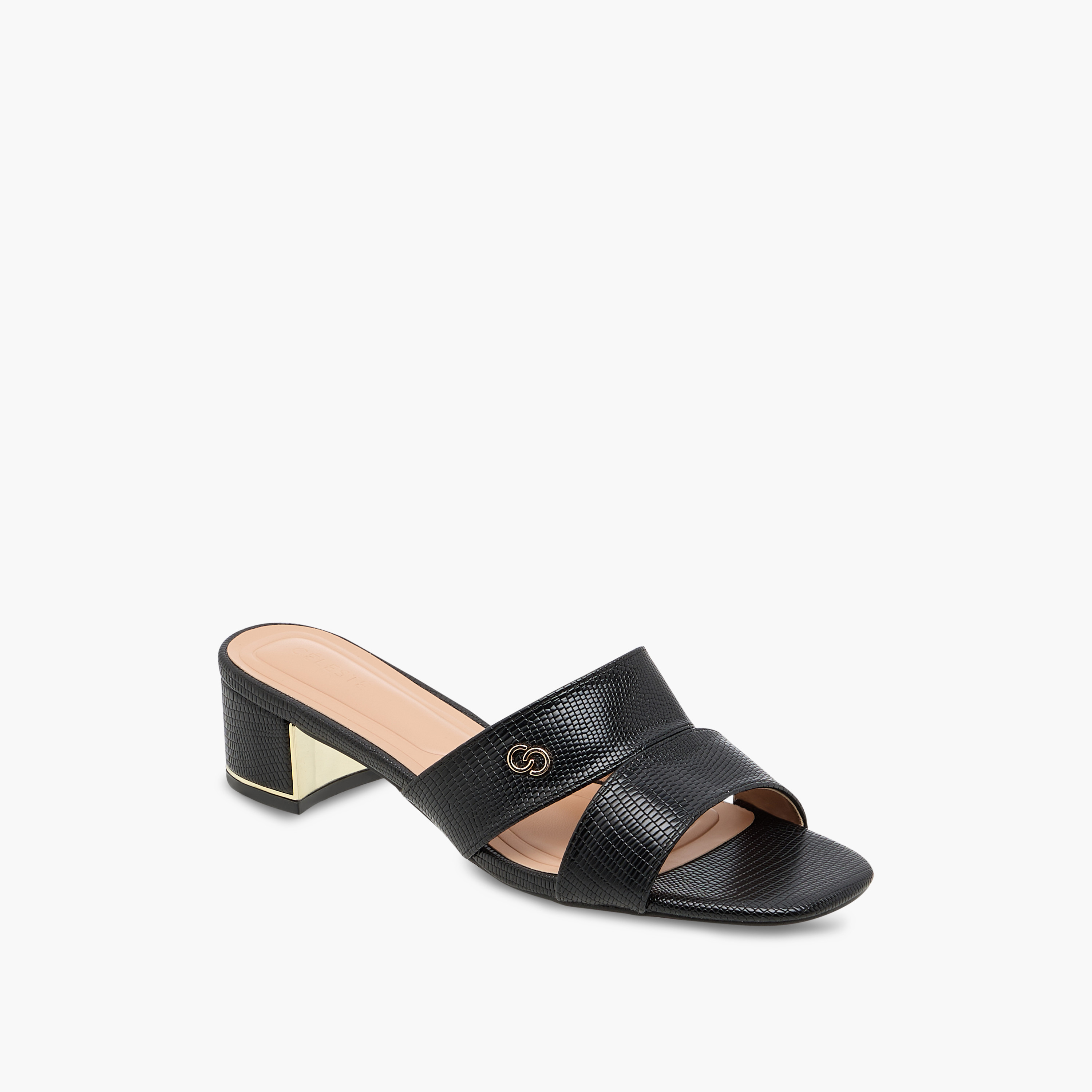صندل سهل الارتداء بارز الملمس بكعب سميك للنساء من سيليست-women-shoes-sandals-heeled-image-2