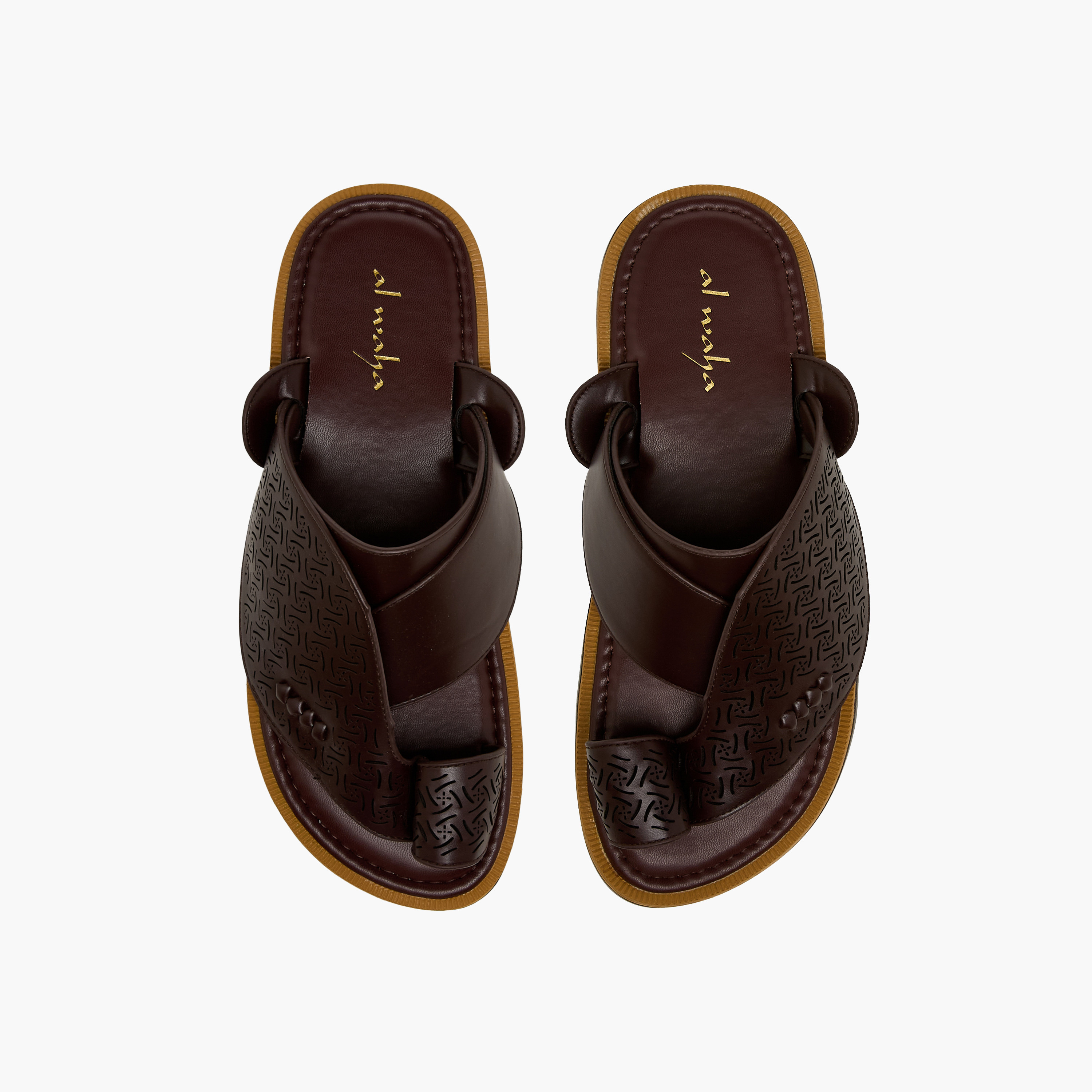 Al Waha Men Textured Arabic Sandals-men-shoes-sandals-image-1