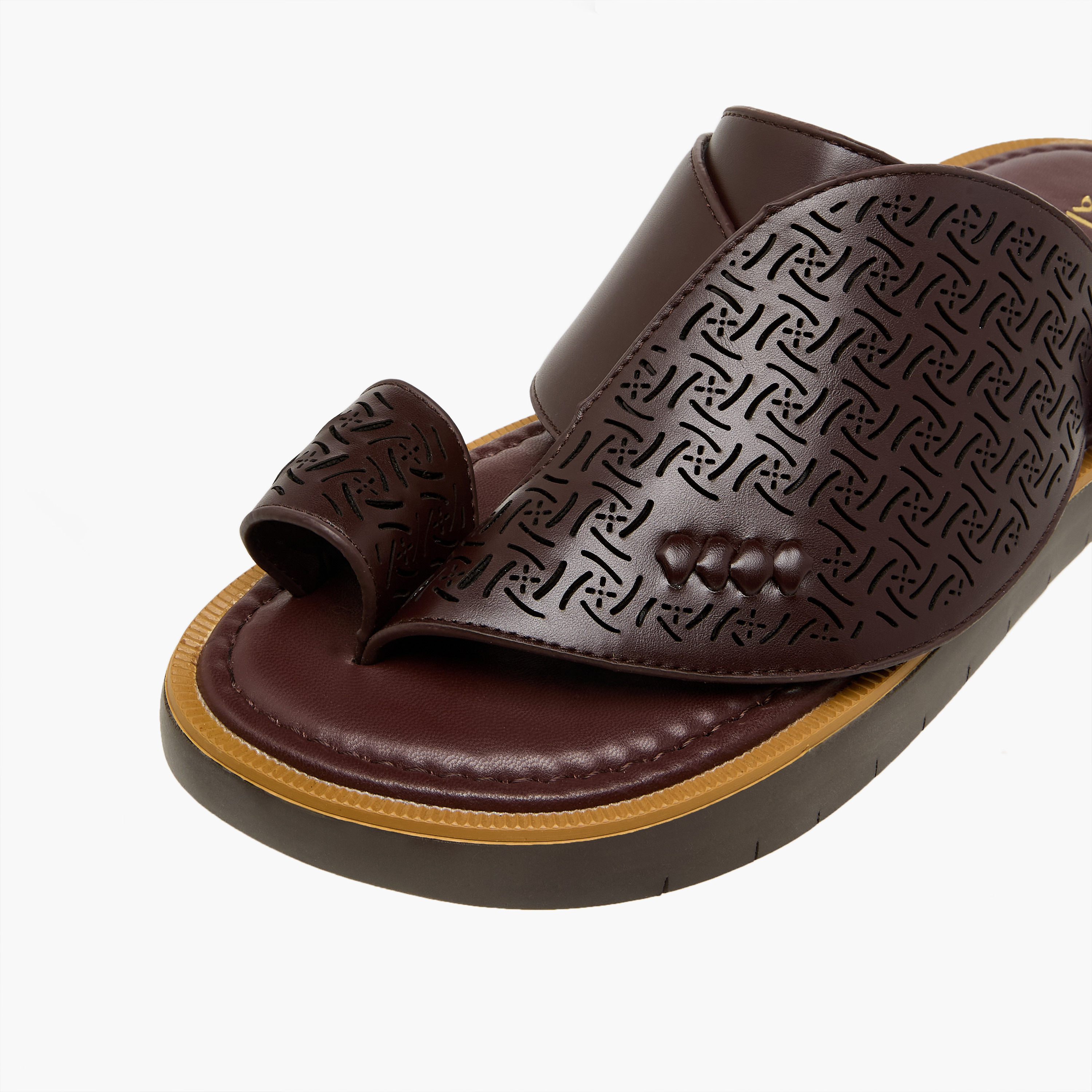 Al Waha Men Textured Arabic Sandals-men-shoes-sandals-image-4