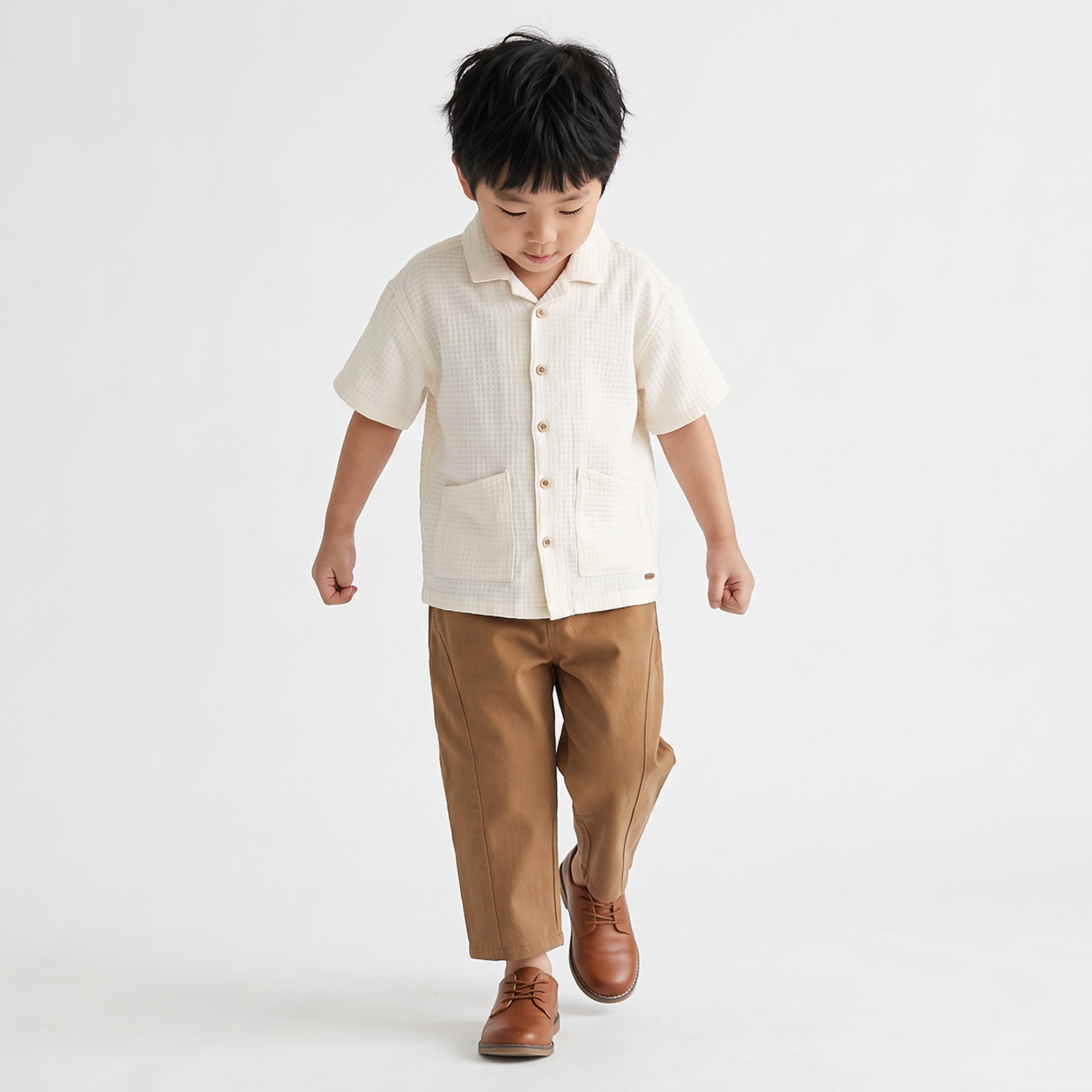 Short Sleeves Shirt with Texture Design-boys-clothing-shirts-image-3