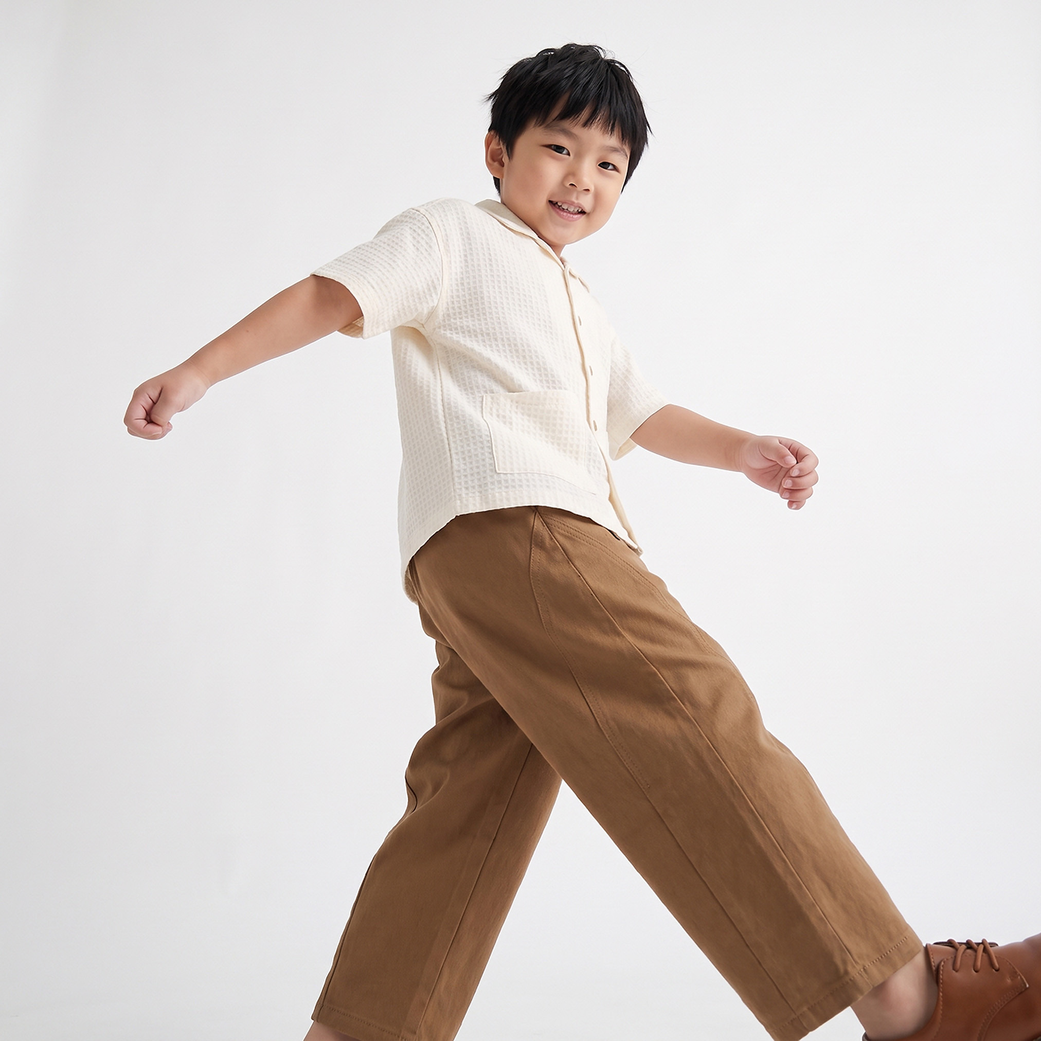 Short Sleeves Shirt with Texture Design-boys-clothing-shirts-image-5