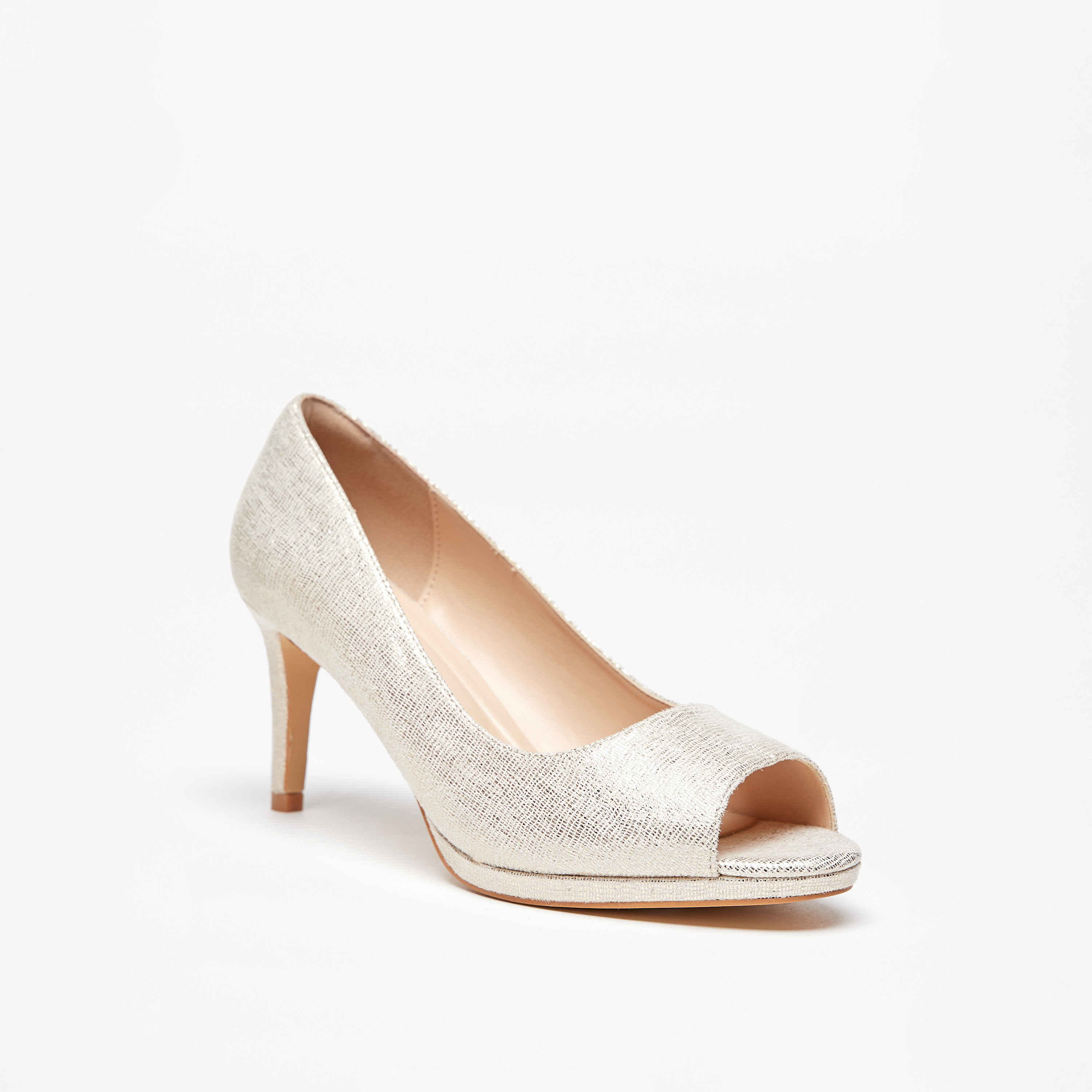 حذاء كلاسكي بارز الملمس بفتحة إصبع وكعب ستيليتو للنساء من سيليست-women-shoes-sandals-heeled-image-1