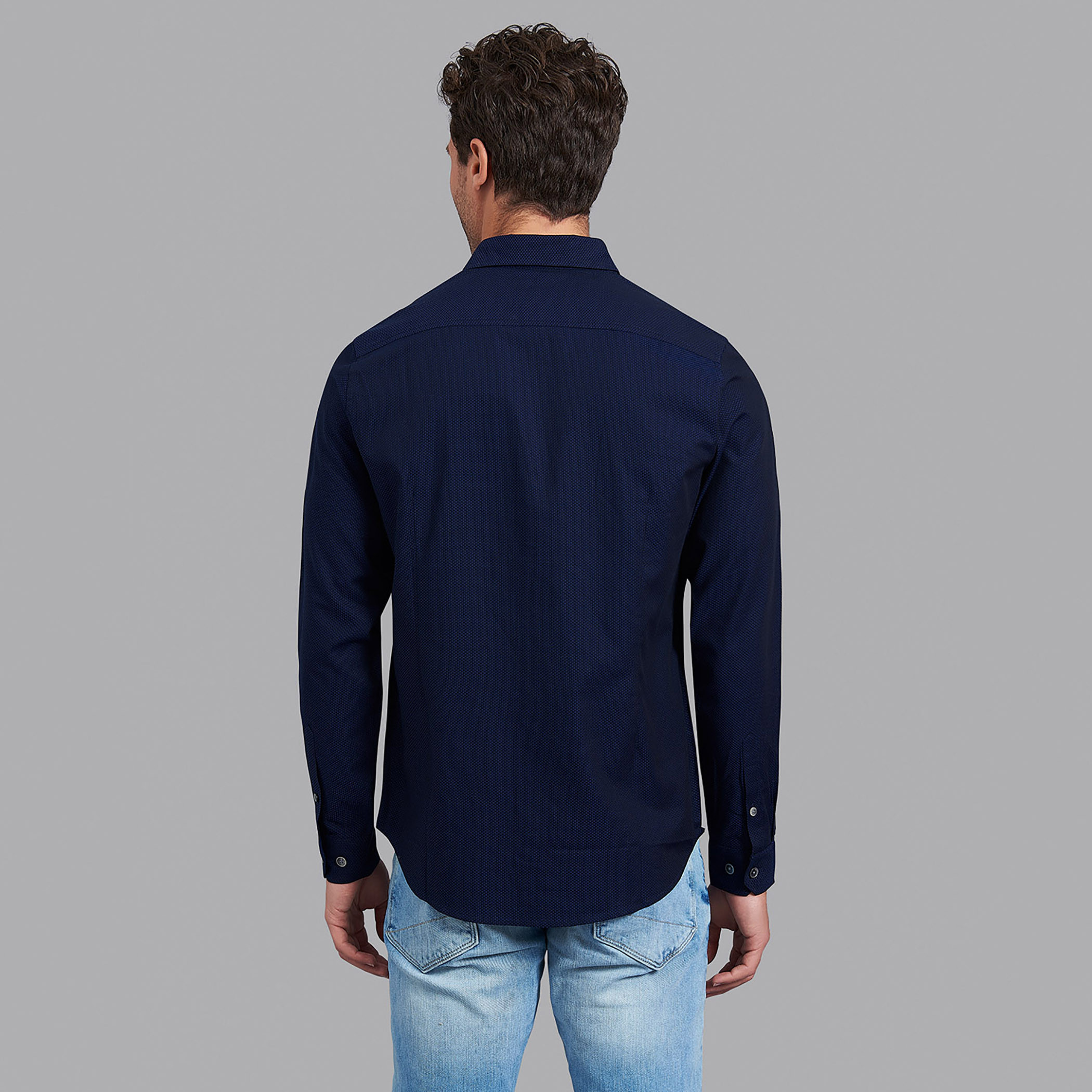 قميص بيفرلي هيلز بولو كلب رجالي أزرق كحلي وأكمام طويلة بياقة-men-clothing-shirts-image-5