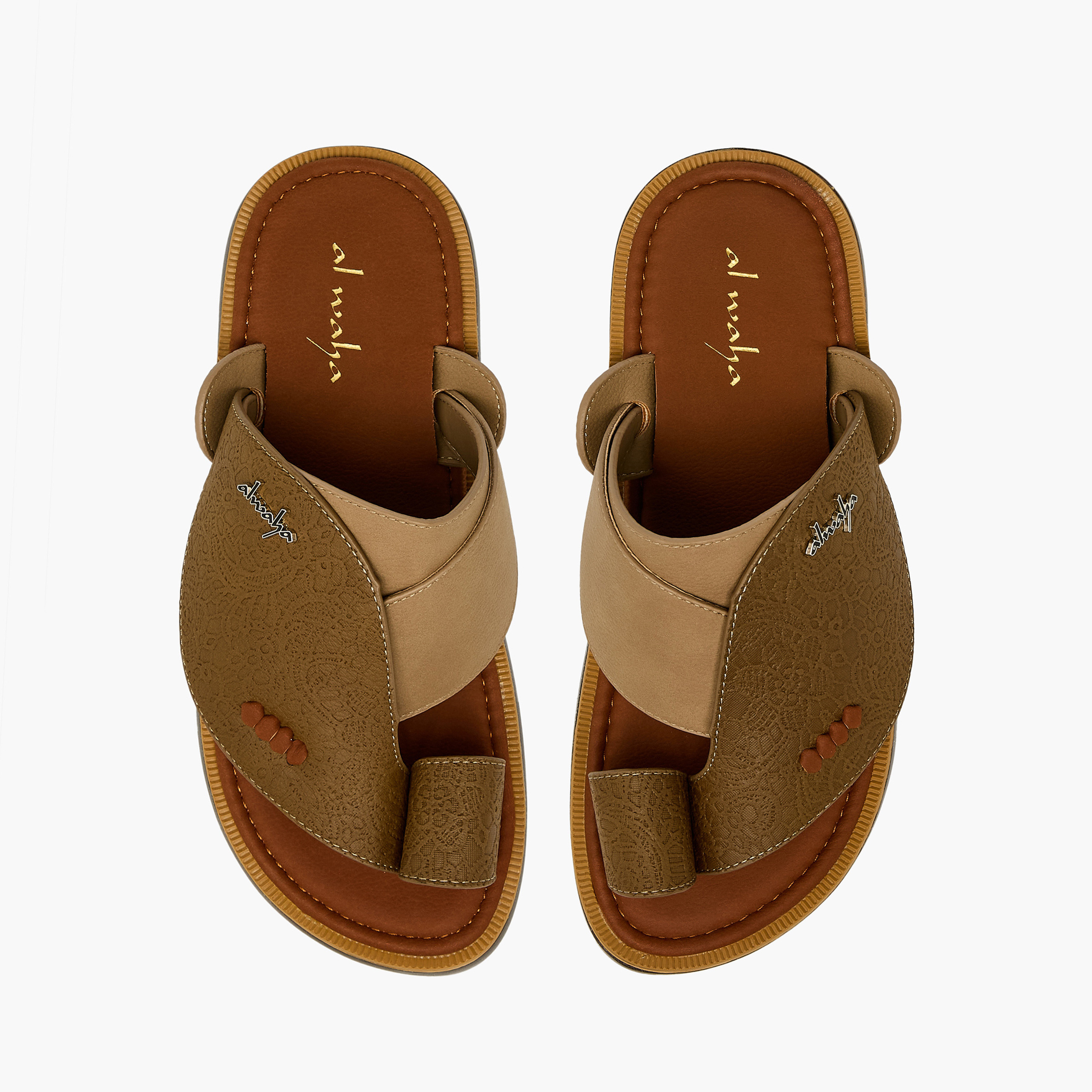 صندل بتفاصيل حلقة أصبع للرجال من الواحة-men-shoes-sandals-image-1