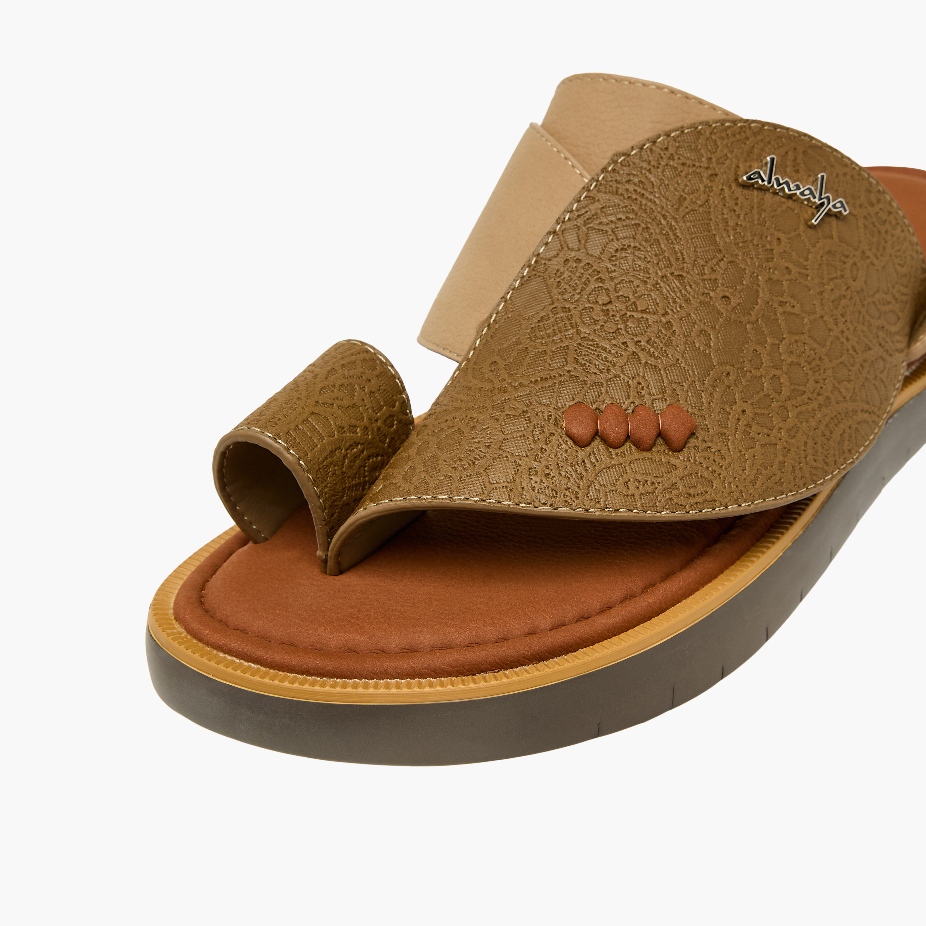 صندل بتفاصيل حلقة أصبع للرجال من الواحة-men-shoes-sandals-image-4