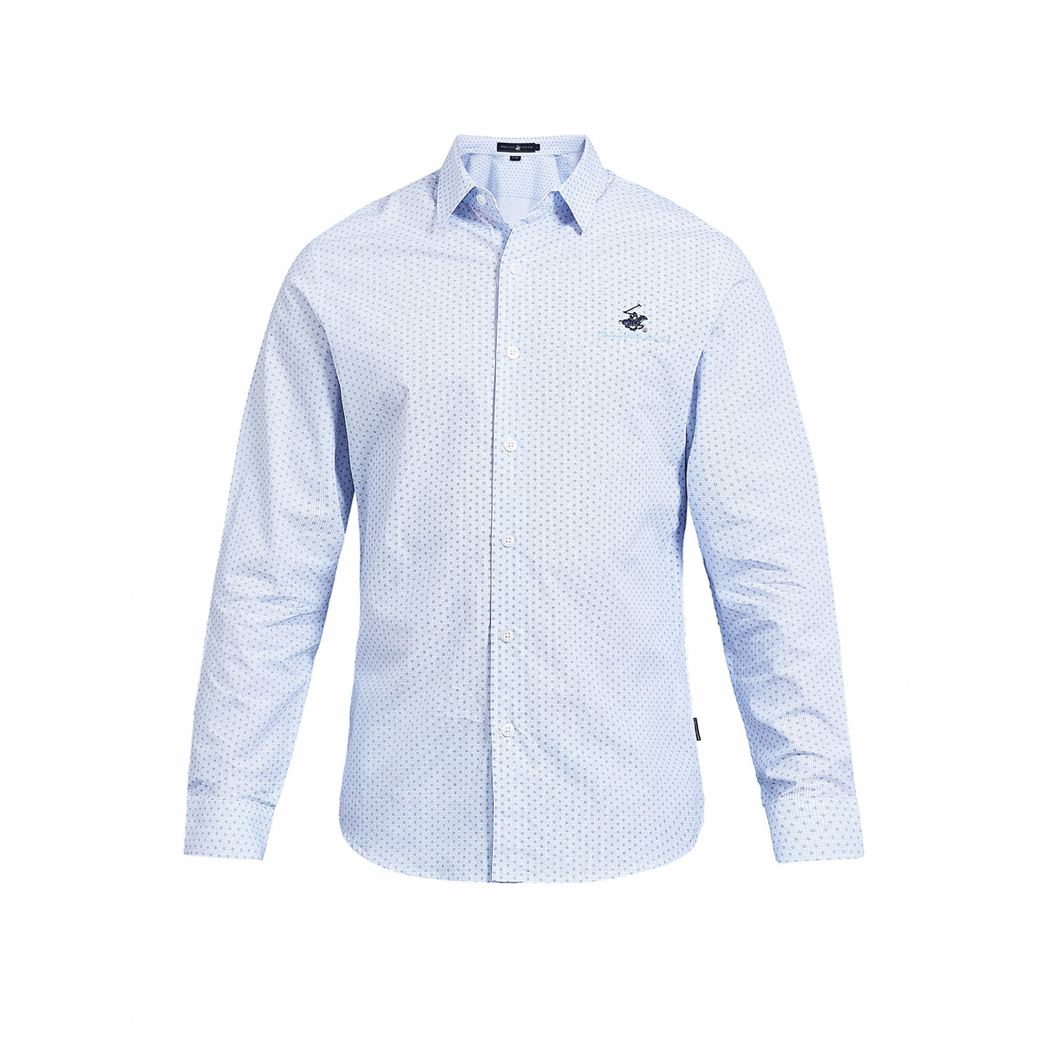 قميص بيفرلي هيلزبولو كلب بياقة وأكمام طويلة مطبوع أزرق فاتح للرجال-men-clothing-shirts-image-2