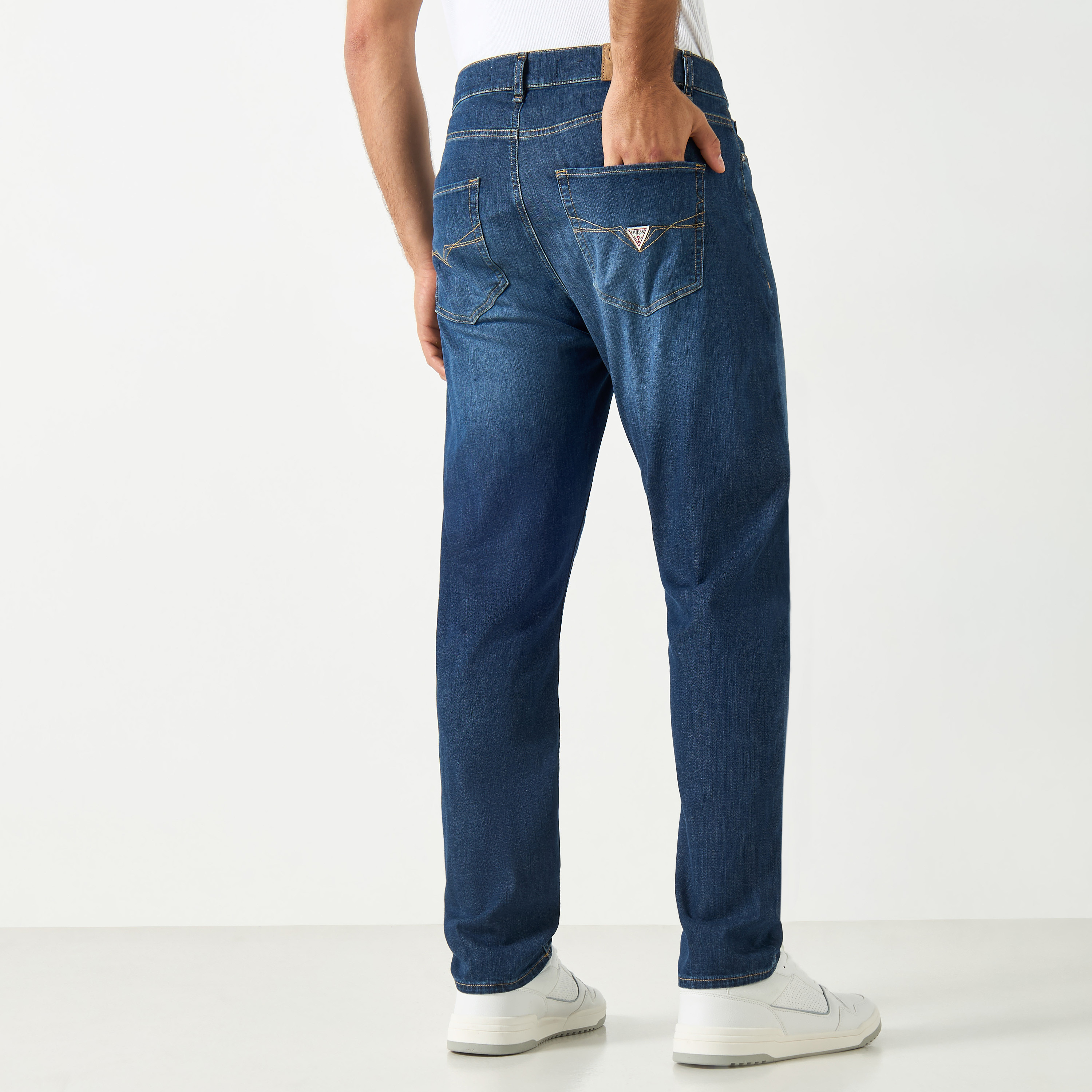 Guess Solid Relaxed Fit Jeans with Pockets-men-clothing-bottoms-jeans-image-3
