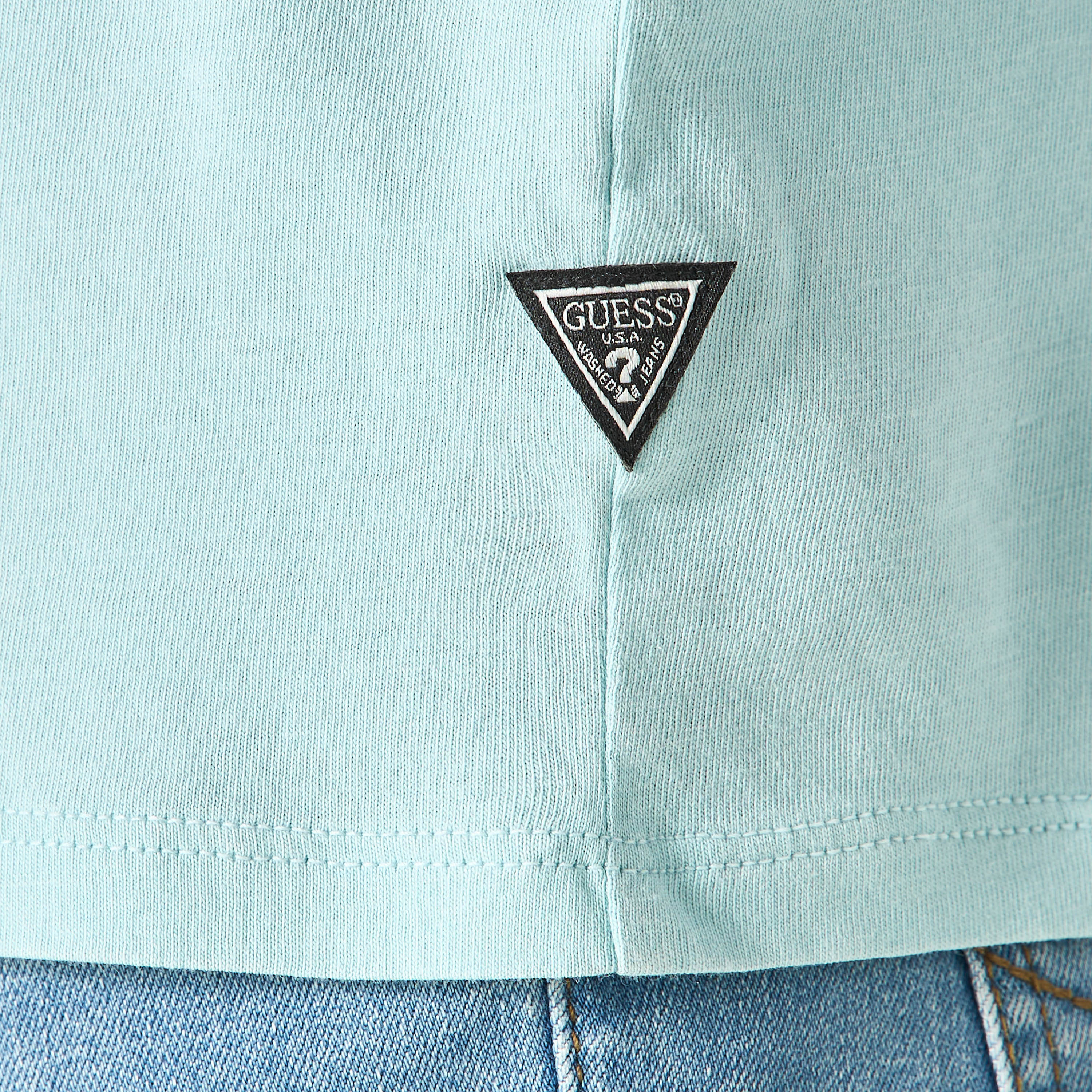 Guess Logo Print Crew Neck T-shirt with Short Sleeves-men-clothing-tshirtsandpolos-tshirts-image-4