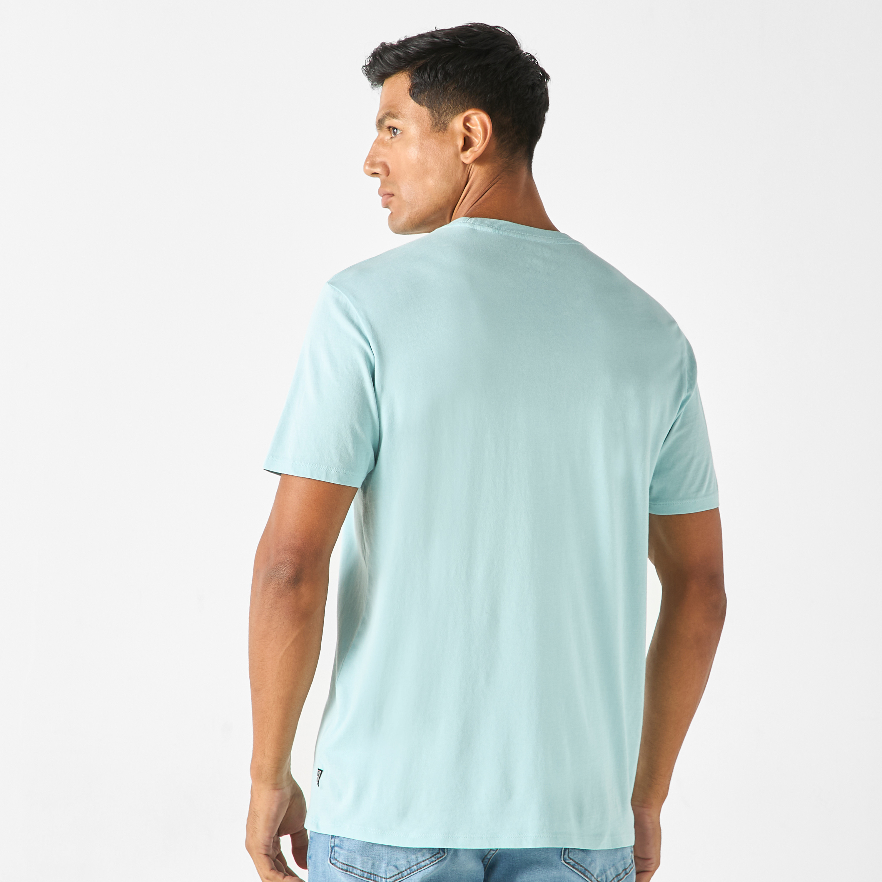 Guess Logo Print Crew Neck T-shirt with Short Sleeves-men-clothing-tshirtsandpolos-tshirts-image-5