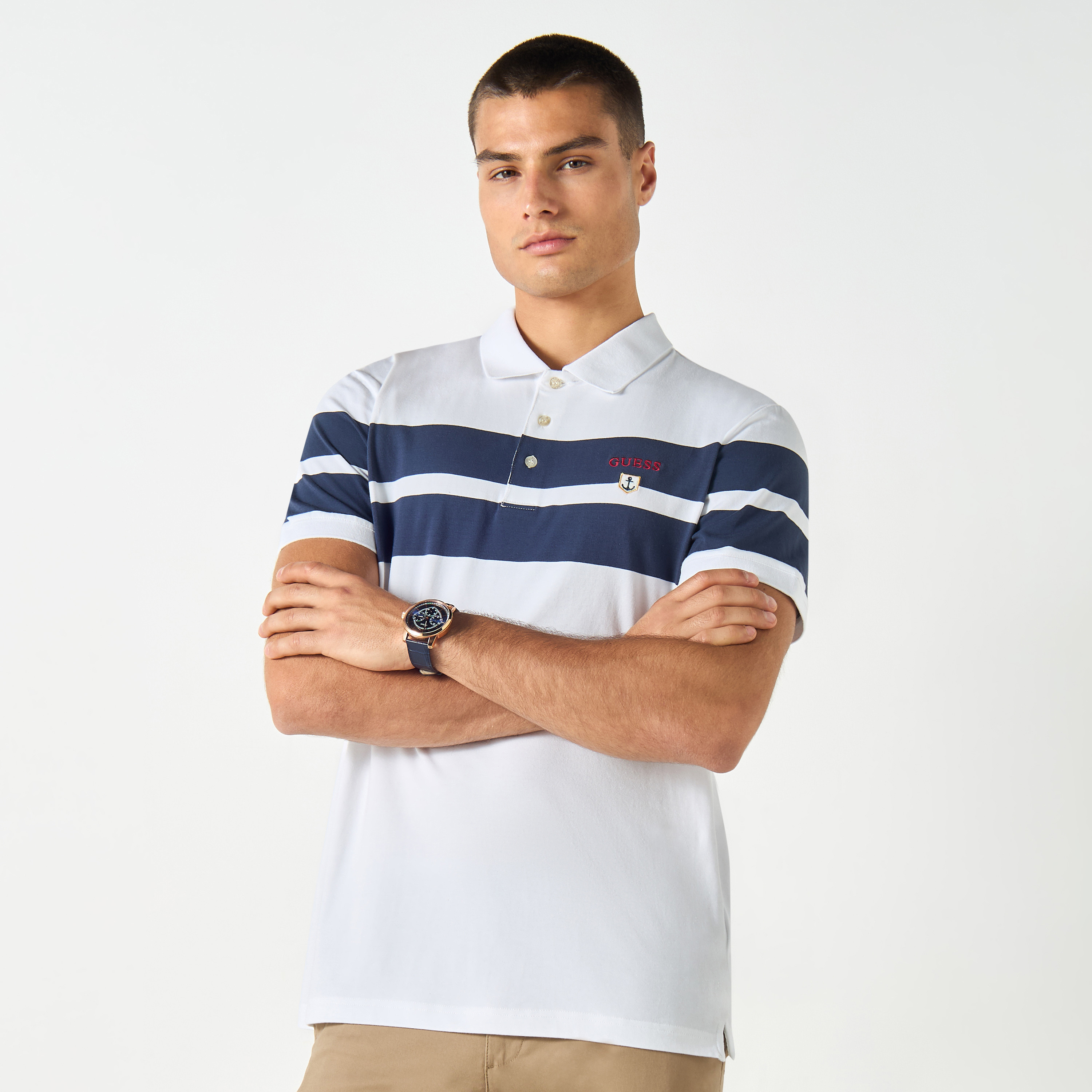 تيشيرت بولو مخطط بأكمام قصيرة من جيس-men-clothing-tshirtsandpolos-polos-image-1