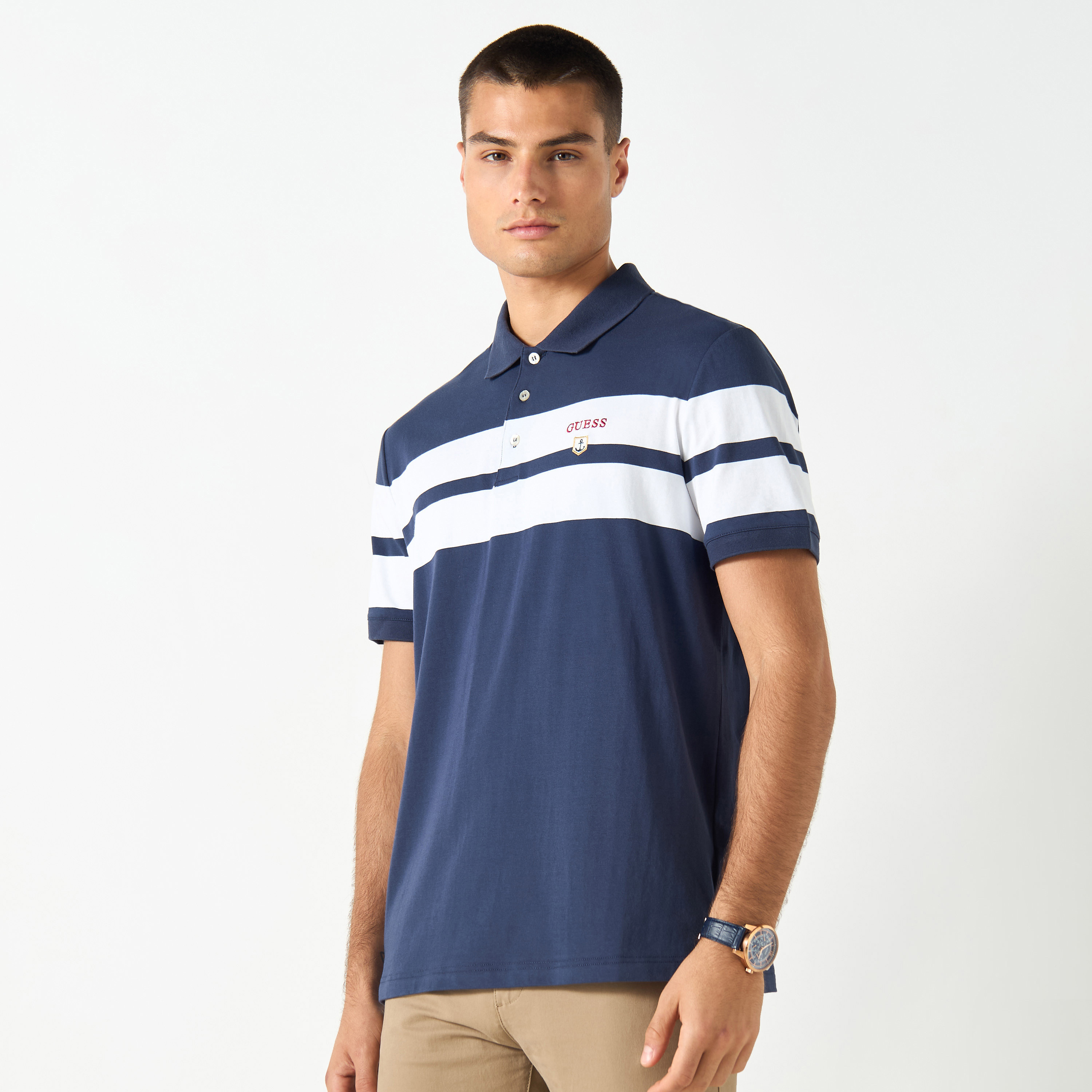 تيشيرت بولو مخطط بأكمام قصيرة من جيس-men-clothing-tshirtsandpolos-polos-image-1