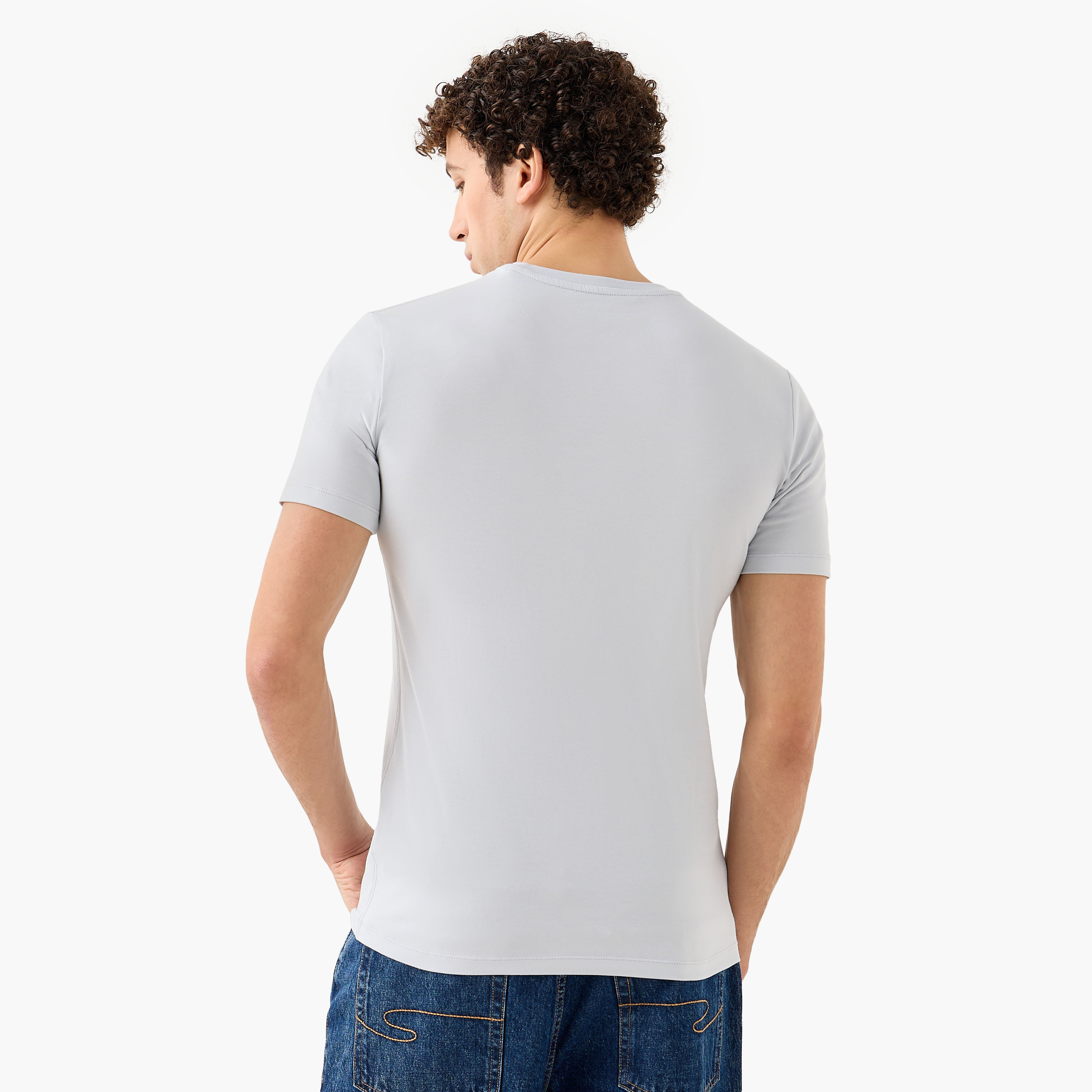 Guess Logo Print T-shirt with Short Sleeves-men-clothing-tshirtsandpolos-tshirts-image-3