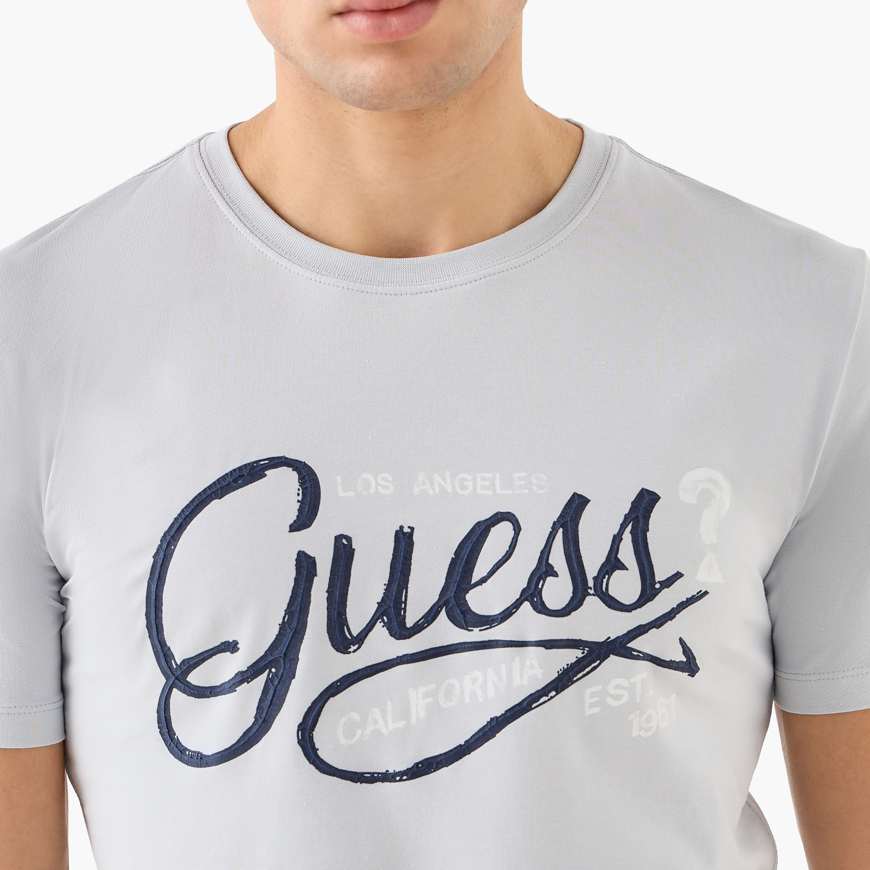 Guess Logo Print T-shirt with Short Sleeves-men-clothing-tshirtsandpolos-tshirts-image-5