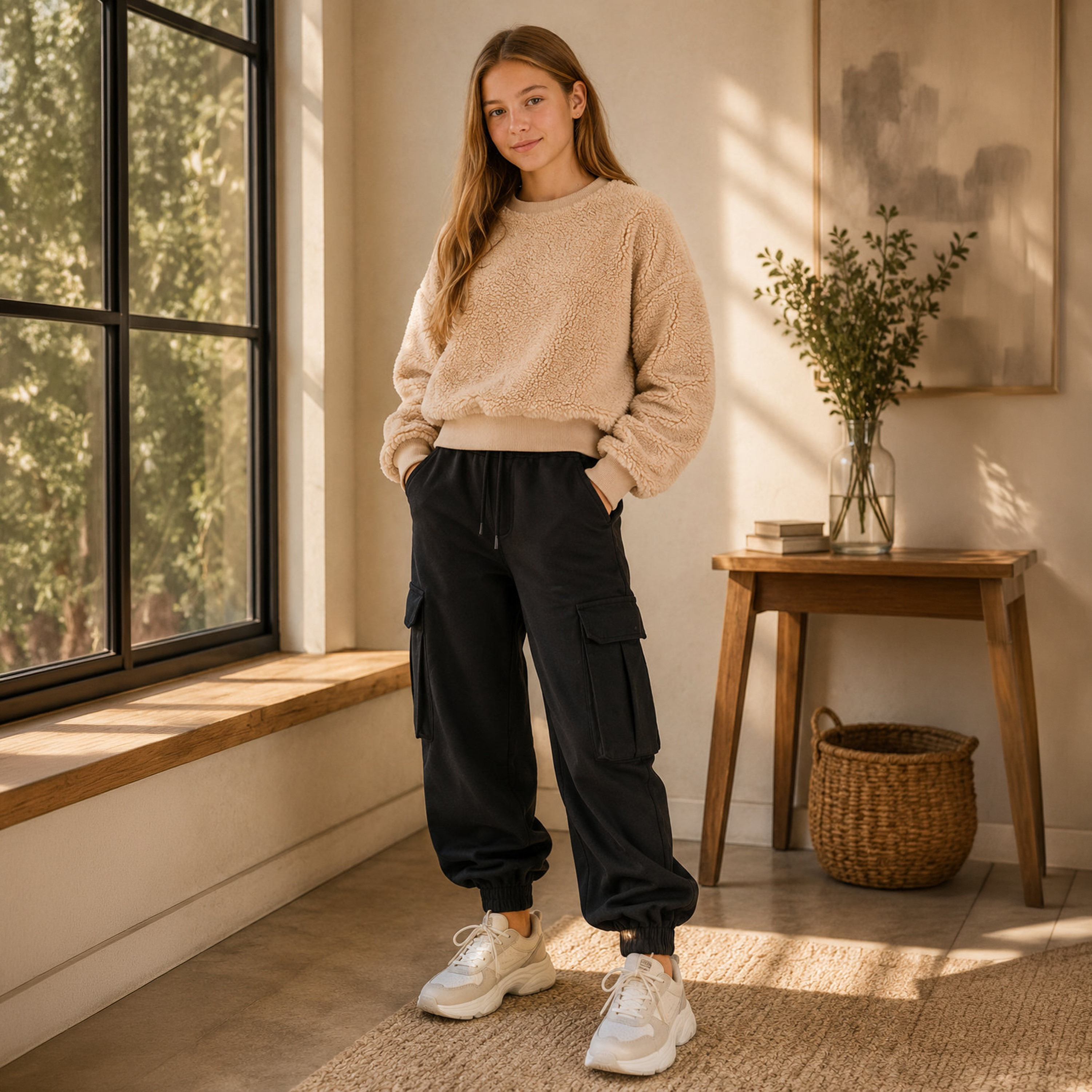 سويت شيرت سادة بأكمام طويلة من ديركجي-girls-clothing-sweatshirts-image-2